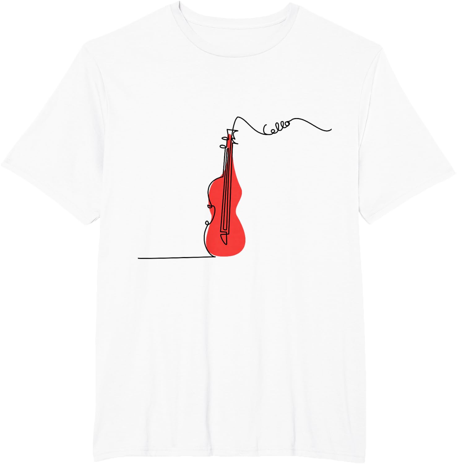 Cellist Music Orchestra Design One-Line Cello T-Shirt Small