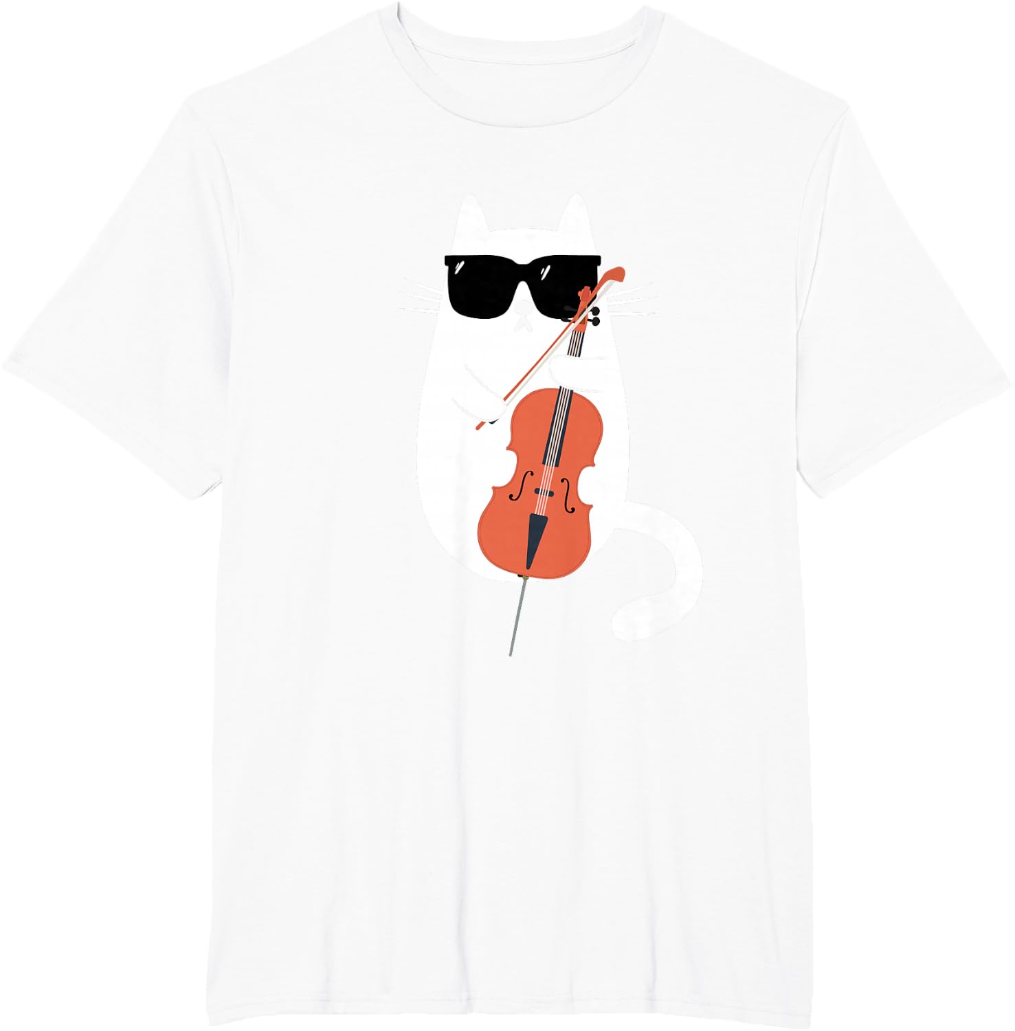 Funny Cat Wearing Sunglasses Playing Cello Cellist Musician T-Shirt