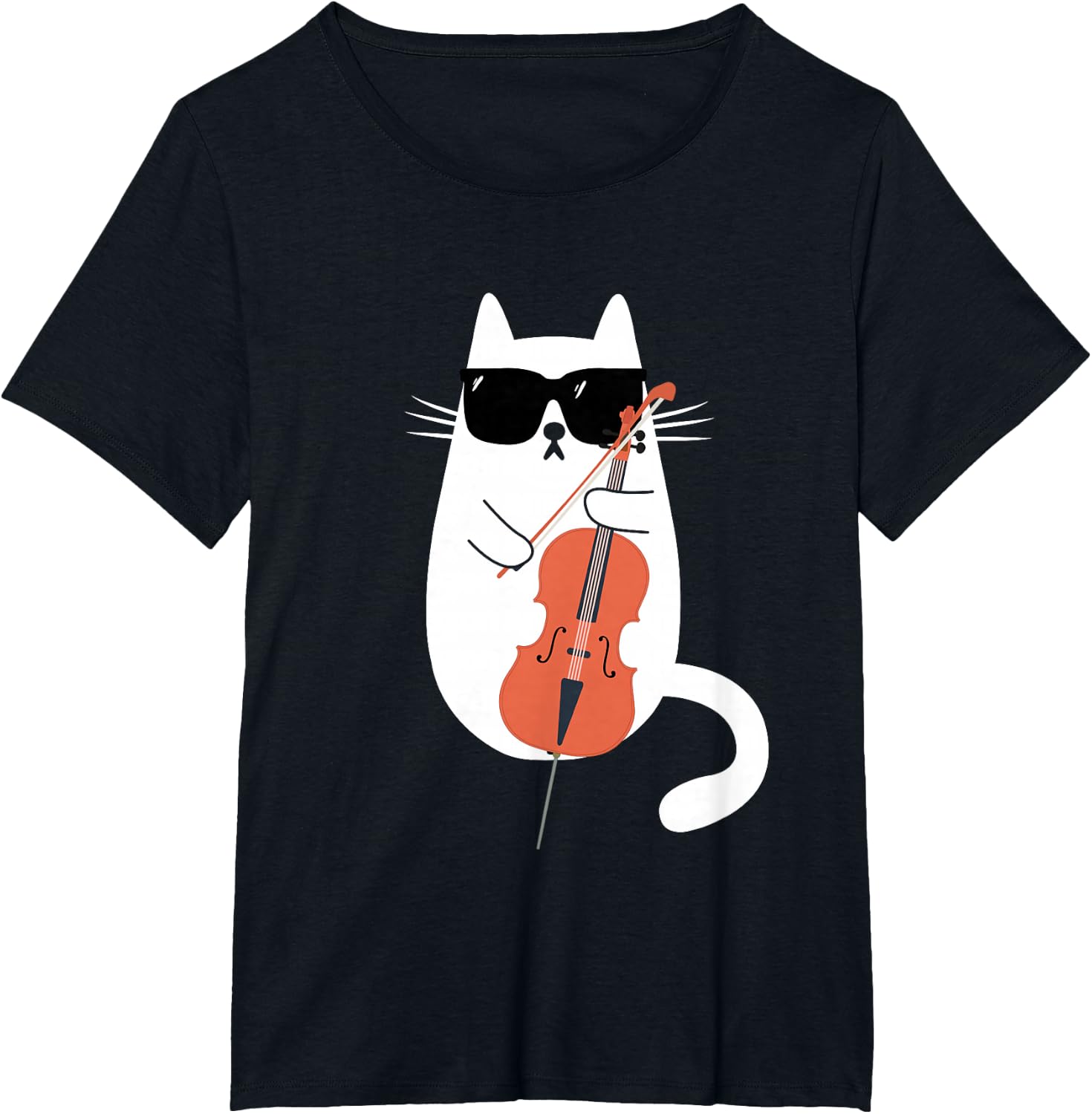 Funny Cat Wearing Sunglasses Playing Cello Cellist Musician T-Shirt