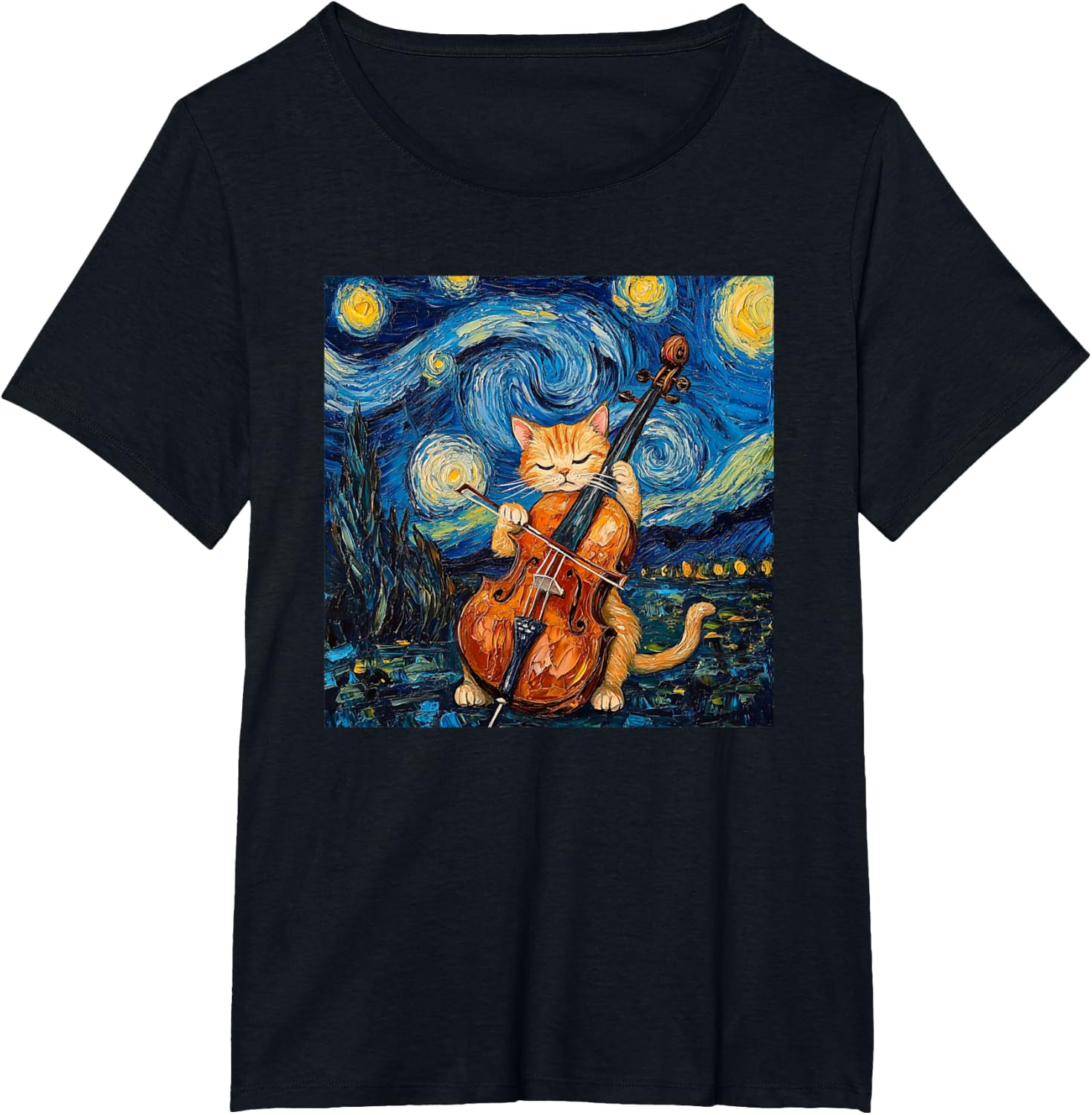 Funny Cello Player Cat Shirt Men Womens Kids T-Shirt