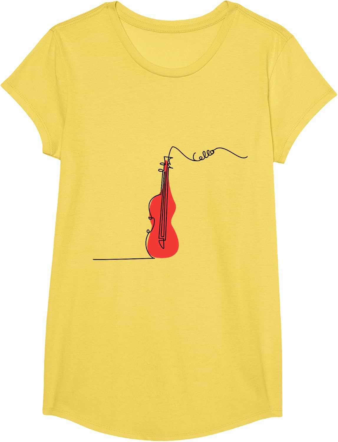 Cellist Music Orchestra Design One-Line Cello T-Shirt Small
