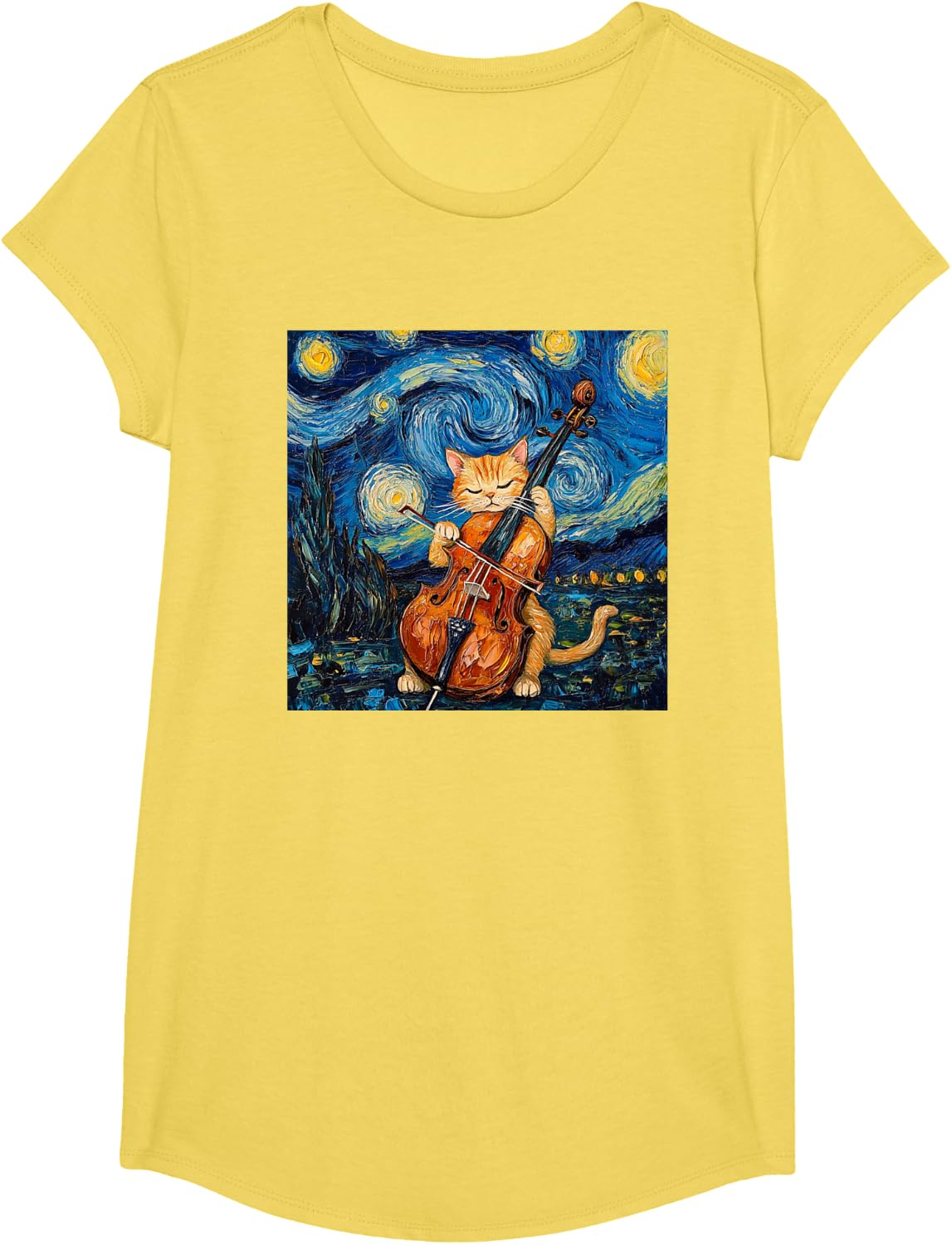 Funny Cello Player Cat Shirt Men Womens Kids T-Shirt