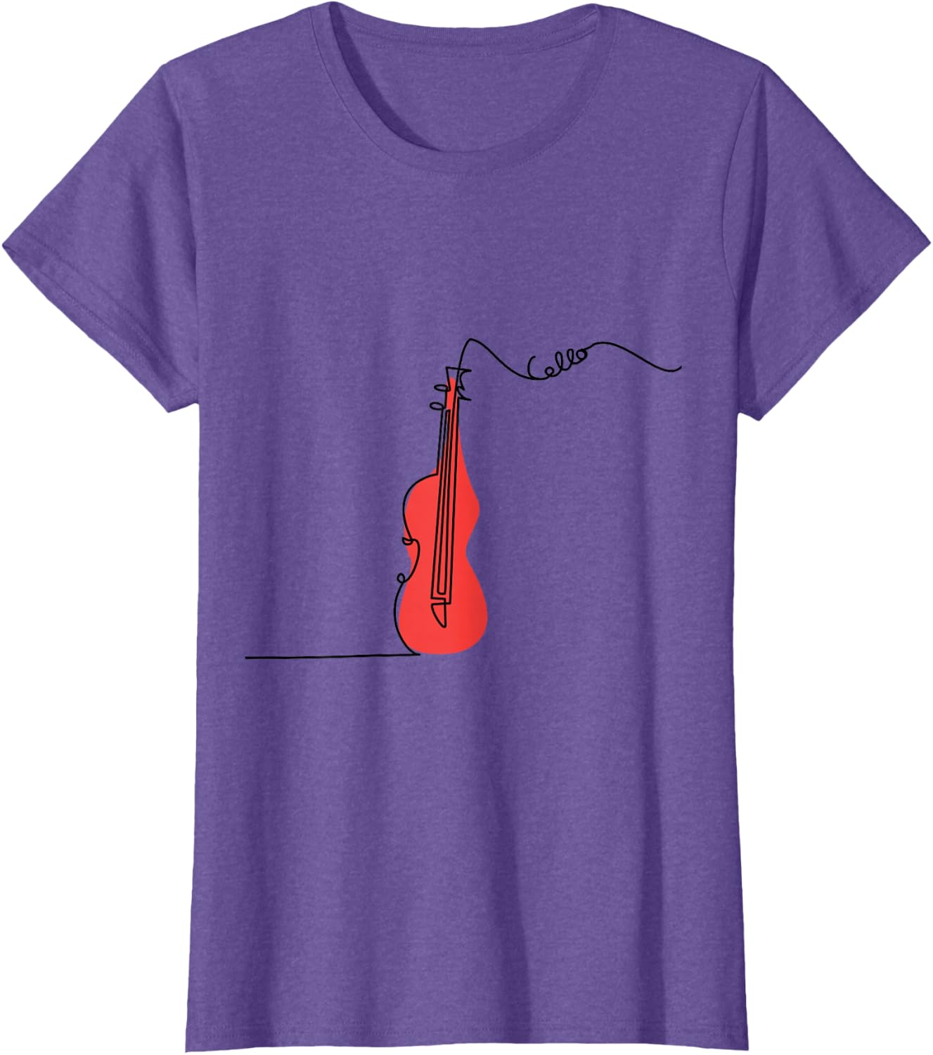 Cellist Music Orchestra Design One-Line Cello T-Shirt Small