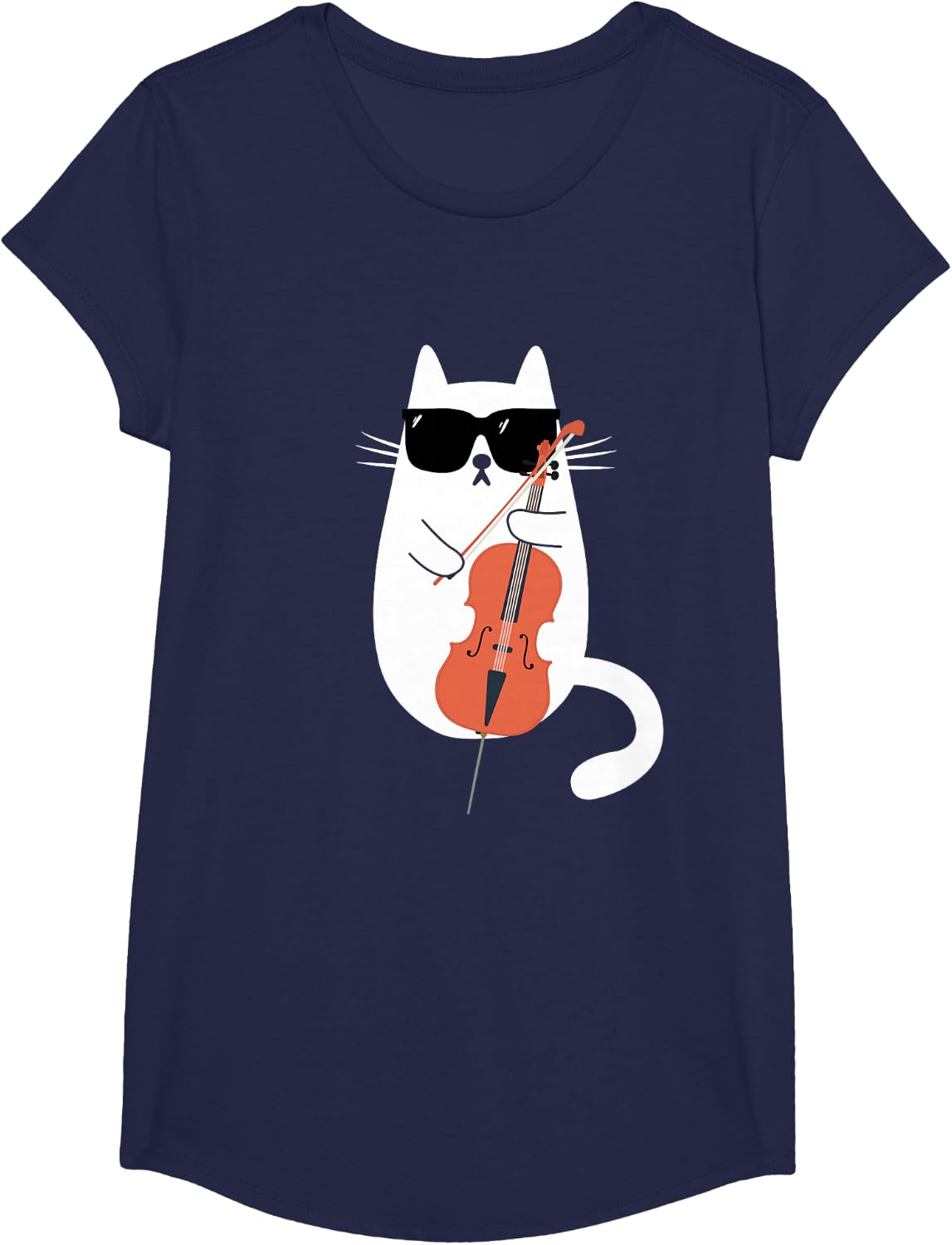 Funny Cat Wearing Sunglasses Playing Cello Cellist Musician T-Shirt