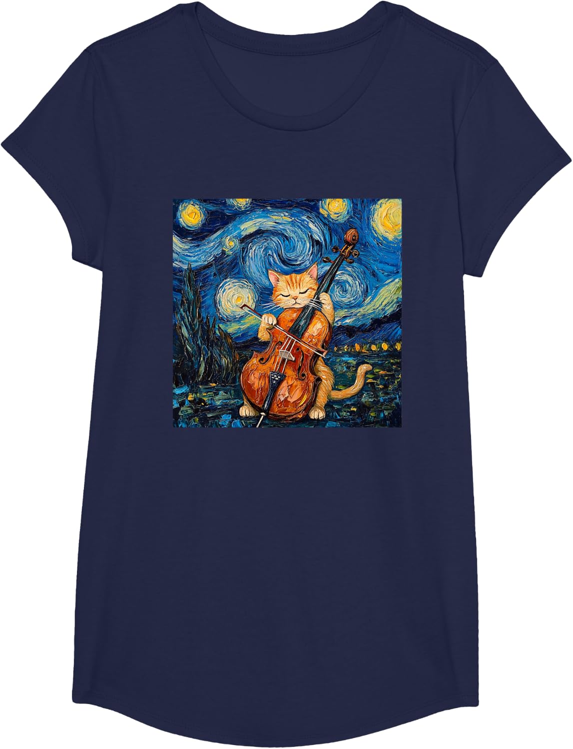 Funny Cello Player Cat Shirt Men Womens Kids T-Shirt