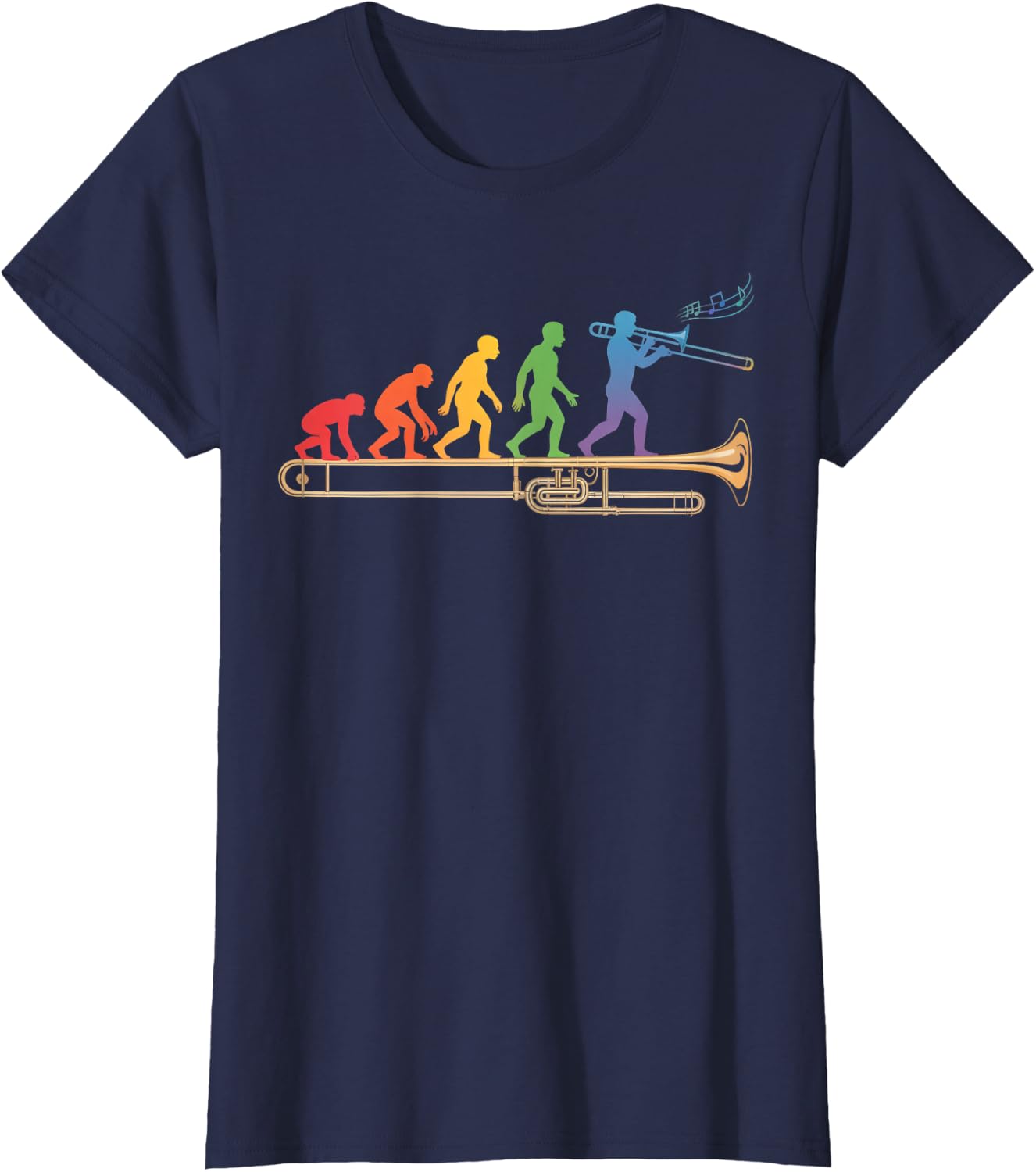 Trombone Human Evolution Marching Band Jazz Music Trombone T-Shirt