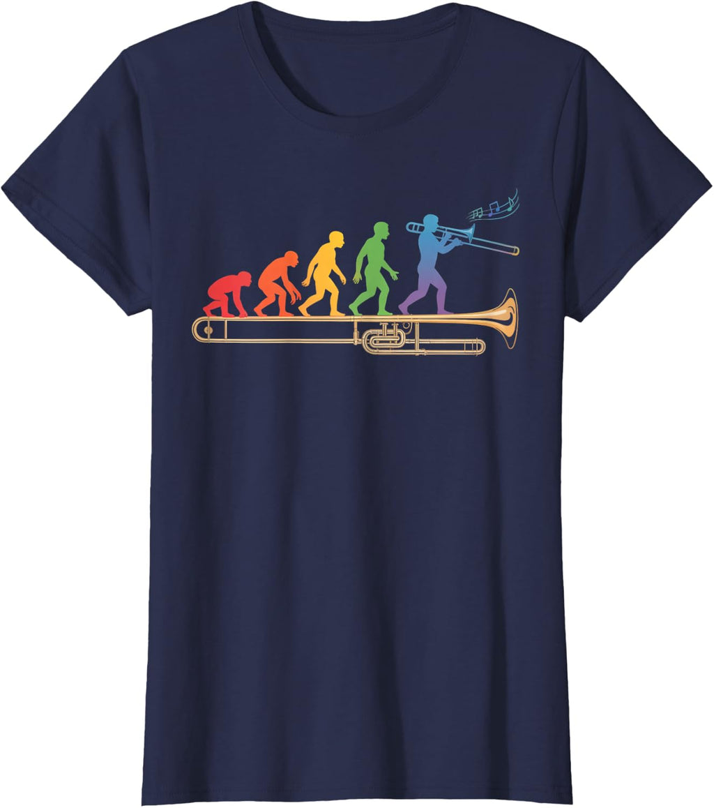 Trombone Human Evolution Marching Band Jazz Music Trombone T-Shirt