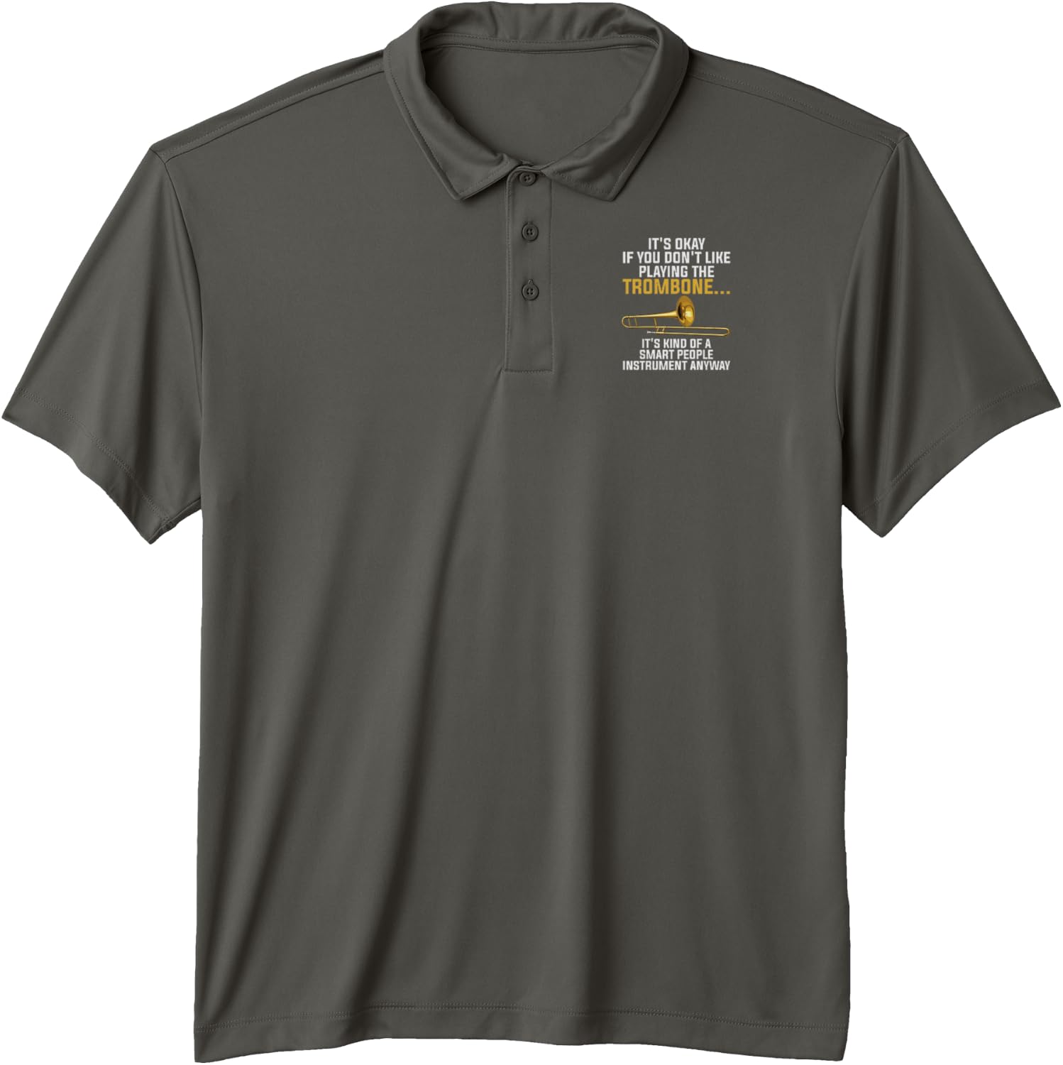 Funny Trombone Art for Men Women Kids Jazz Trombone Player Performance Polo Shirt