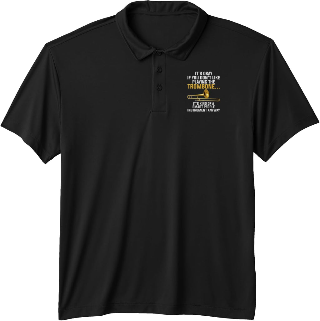 Funny Trombone Art for Men Women Kids Jazz Trombone Player Performance Polo Shirt