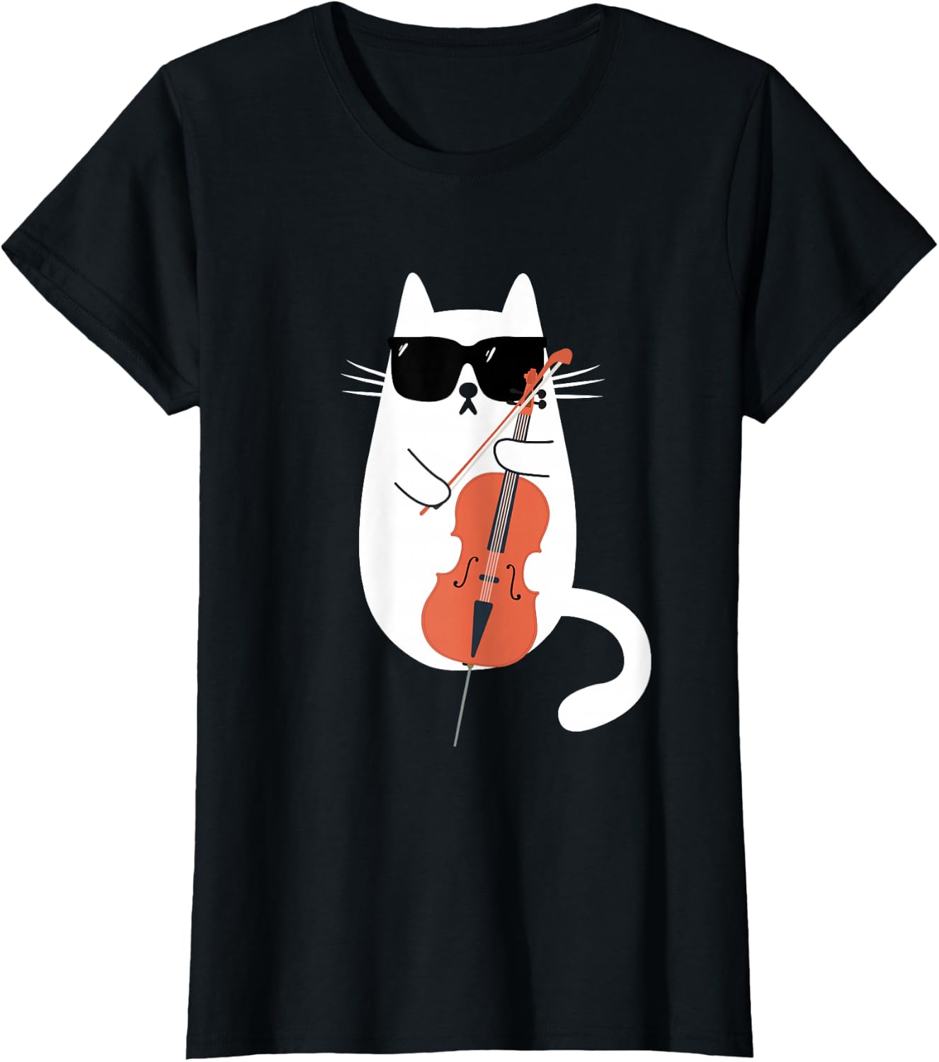 Funny Cat Wearing Sunglasses Playing Cello Cellist Musician T-Shirt