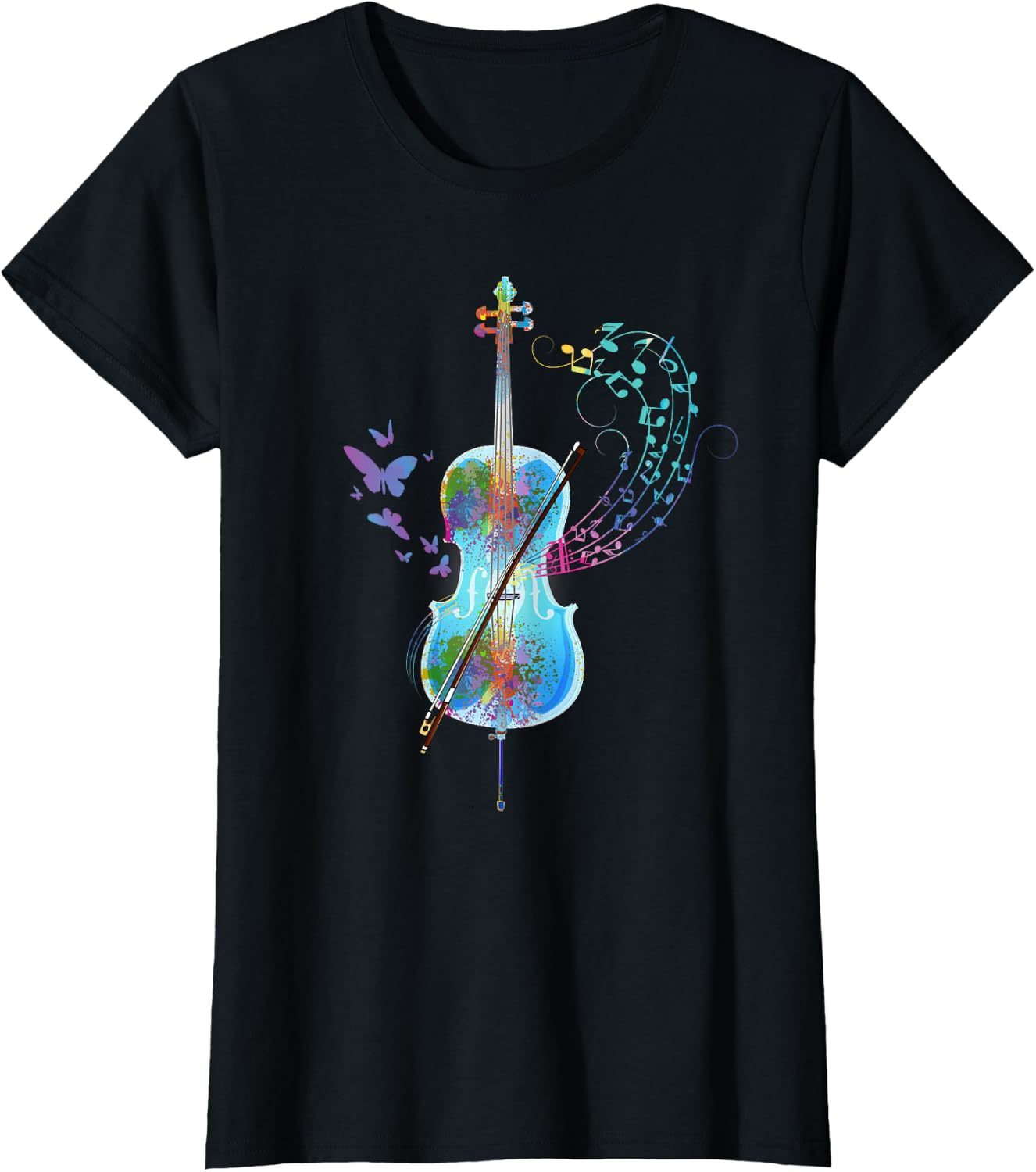 Classical Musical Instrument Colorful Cello T-Shirt