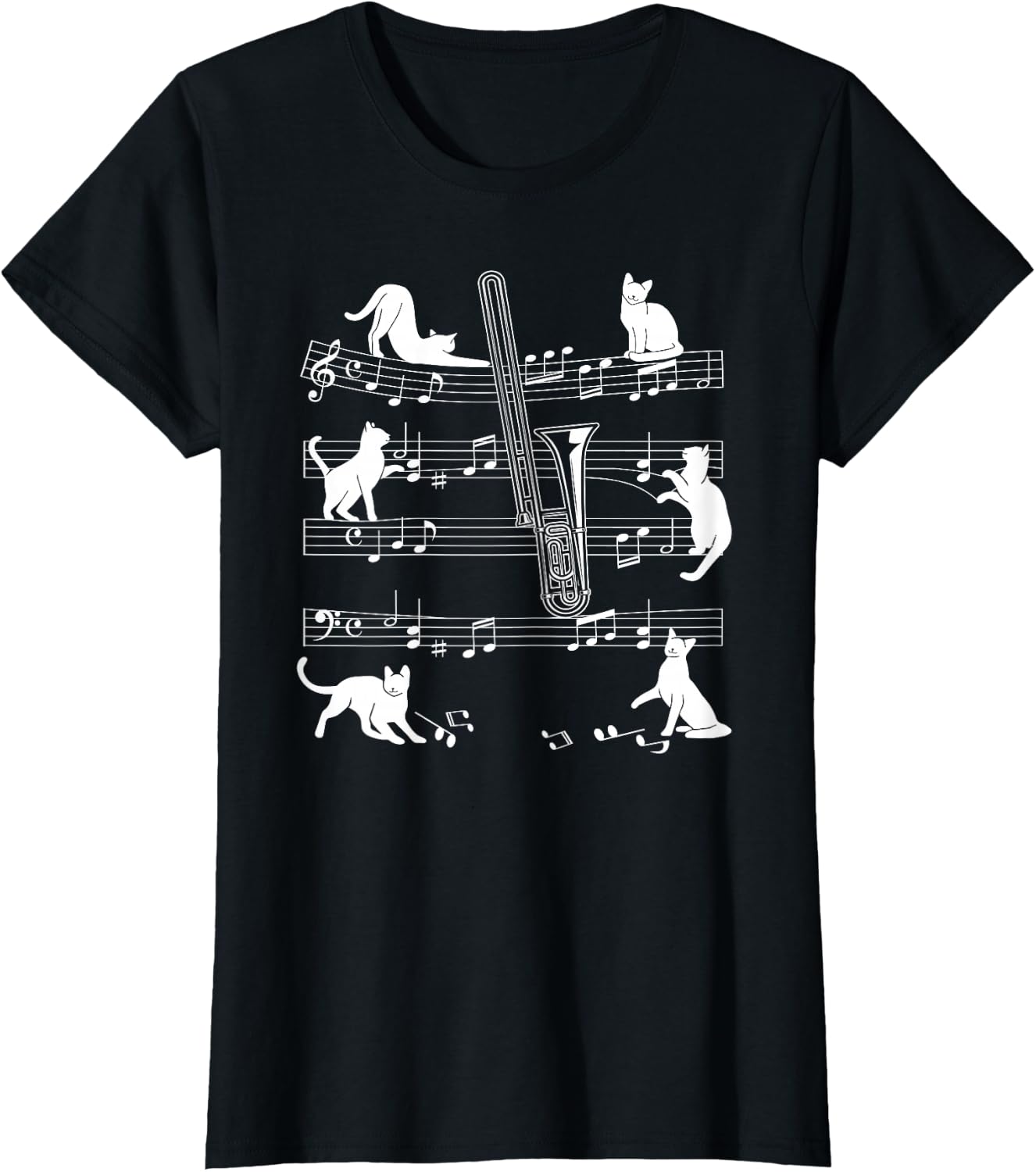 Trombonist Cats for Cat Loving Trombone Players T-Shirt