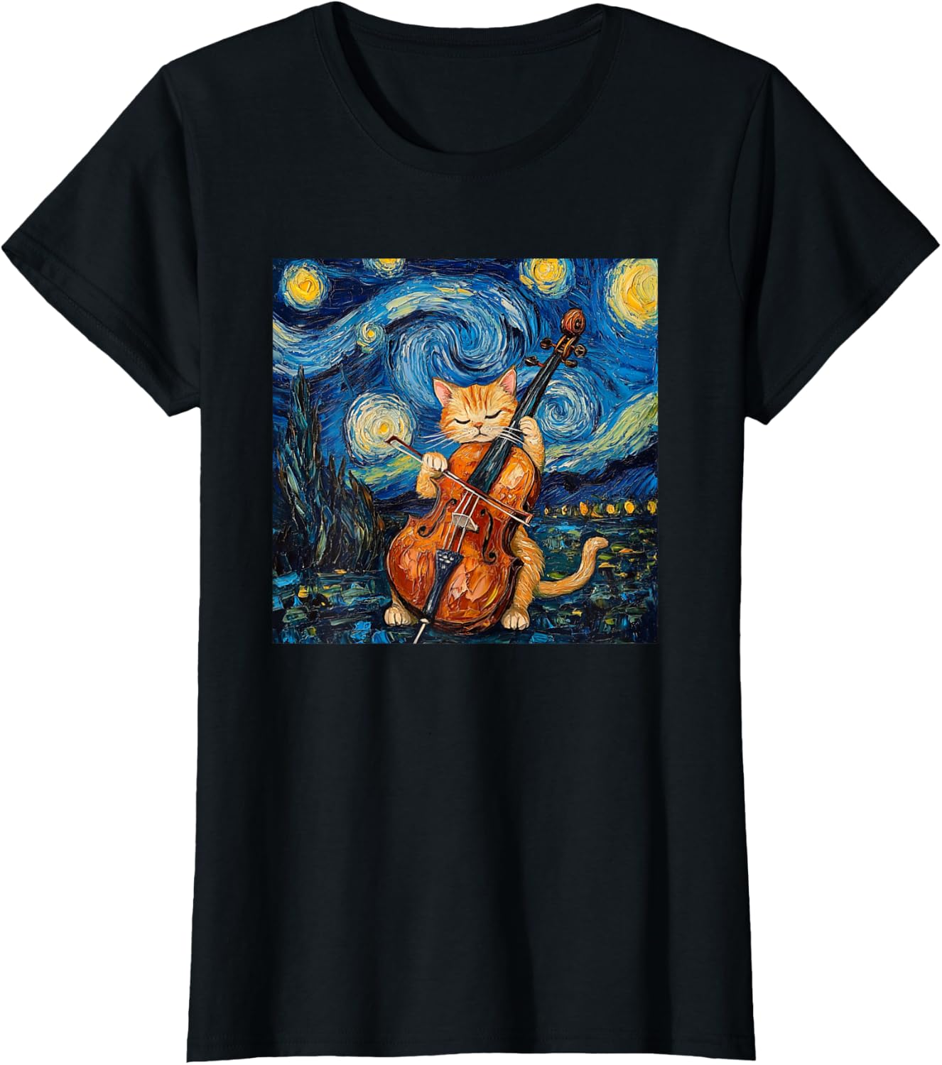 Funny Cello Player Cat Shirt Men Womens Kids T-Shirt
