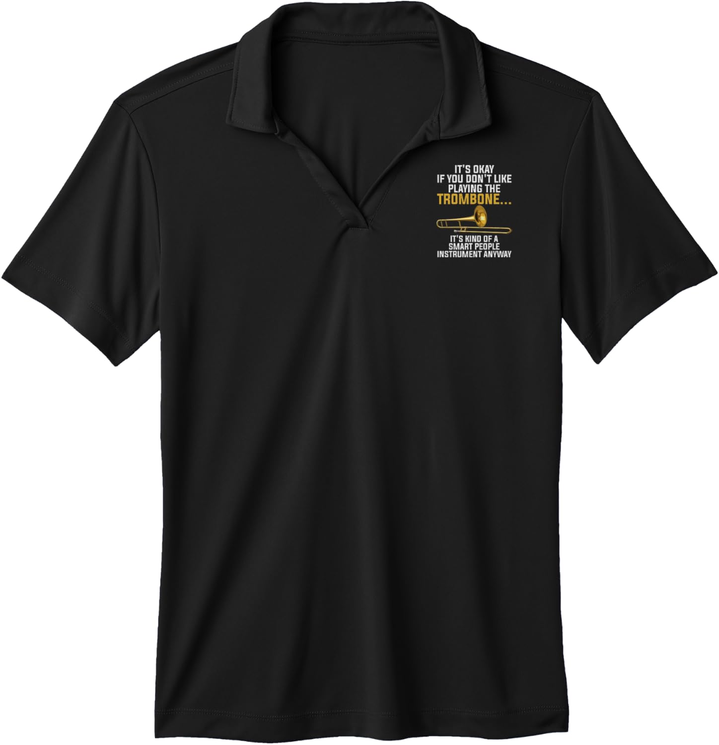 Funny Trombone Art for Men Women Kids Jazz Trombone Player Performance Polo Shirt