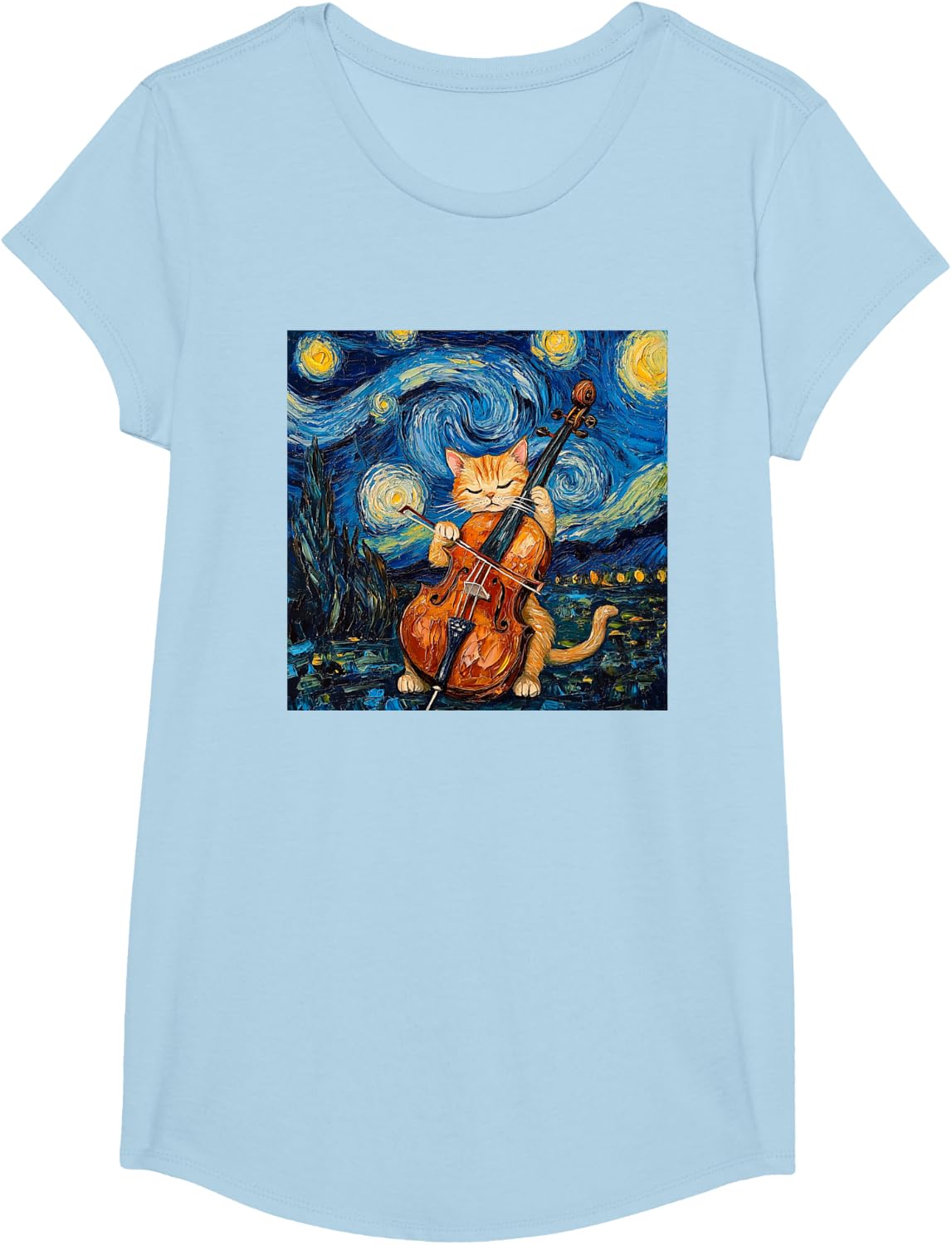 Funny Cello Player Cat Shirt Men Womens Kids T-Shirt