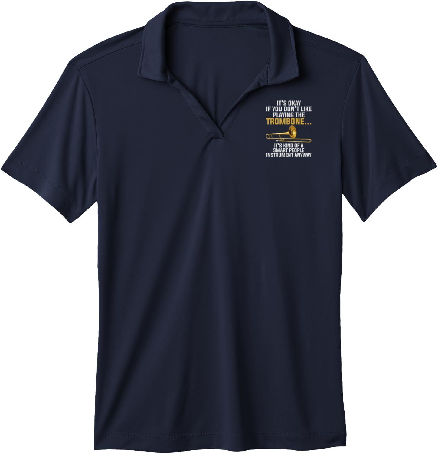 Funny Trombone Art for Men Women Kids Jazz Trombone Player Performance Polo Shirt