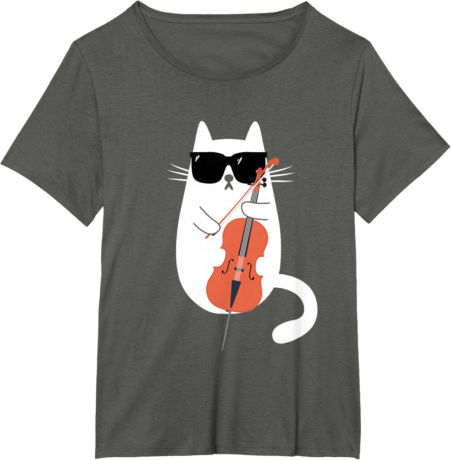 Funny Cat Wearing Sunglasses Playing Cello Cellist Musician T-Shirt