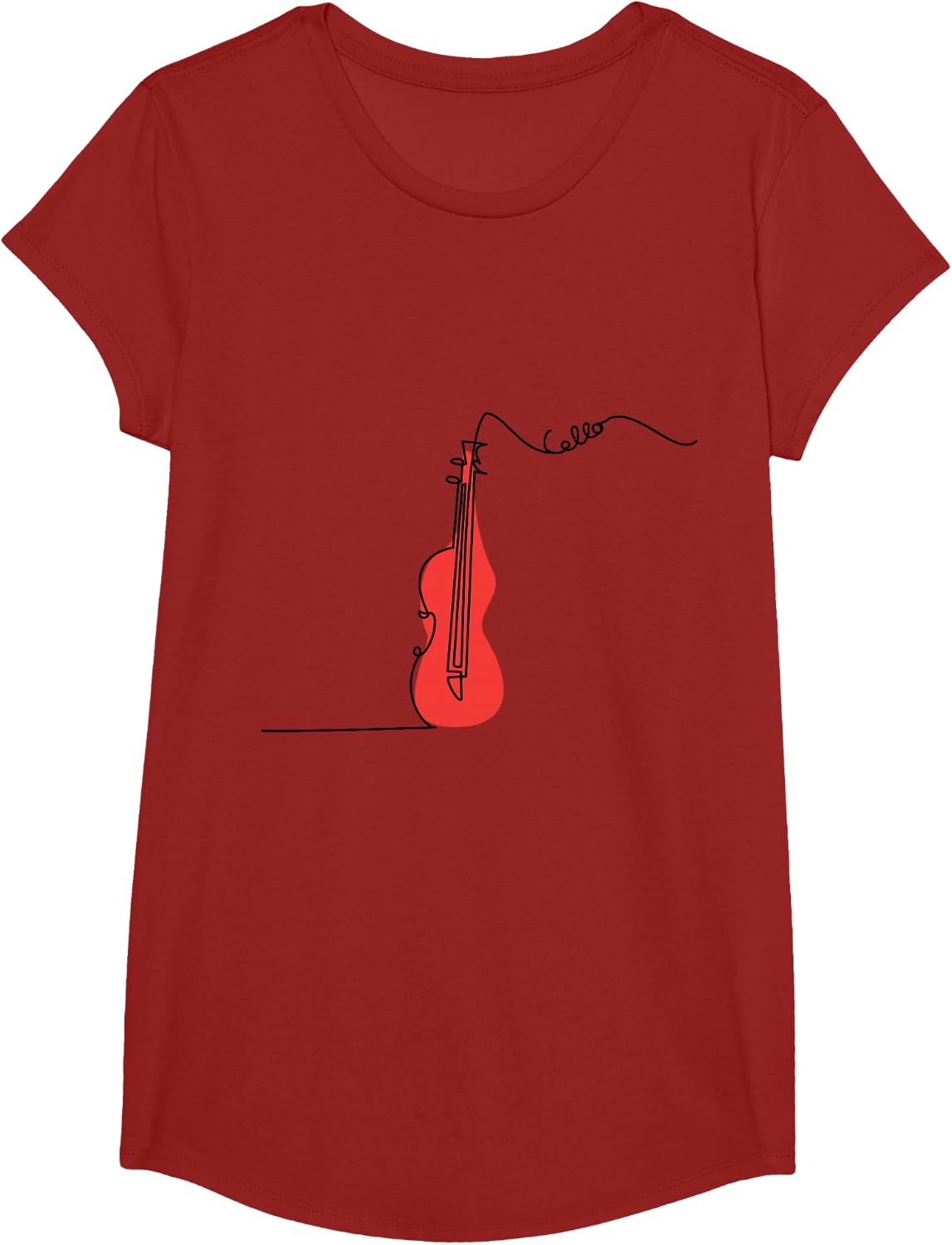 Cellist Music Orchestra Design One-Line Cello T-Shirt Small