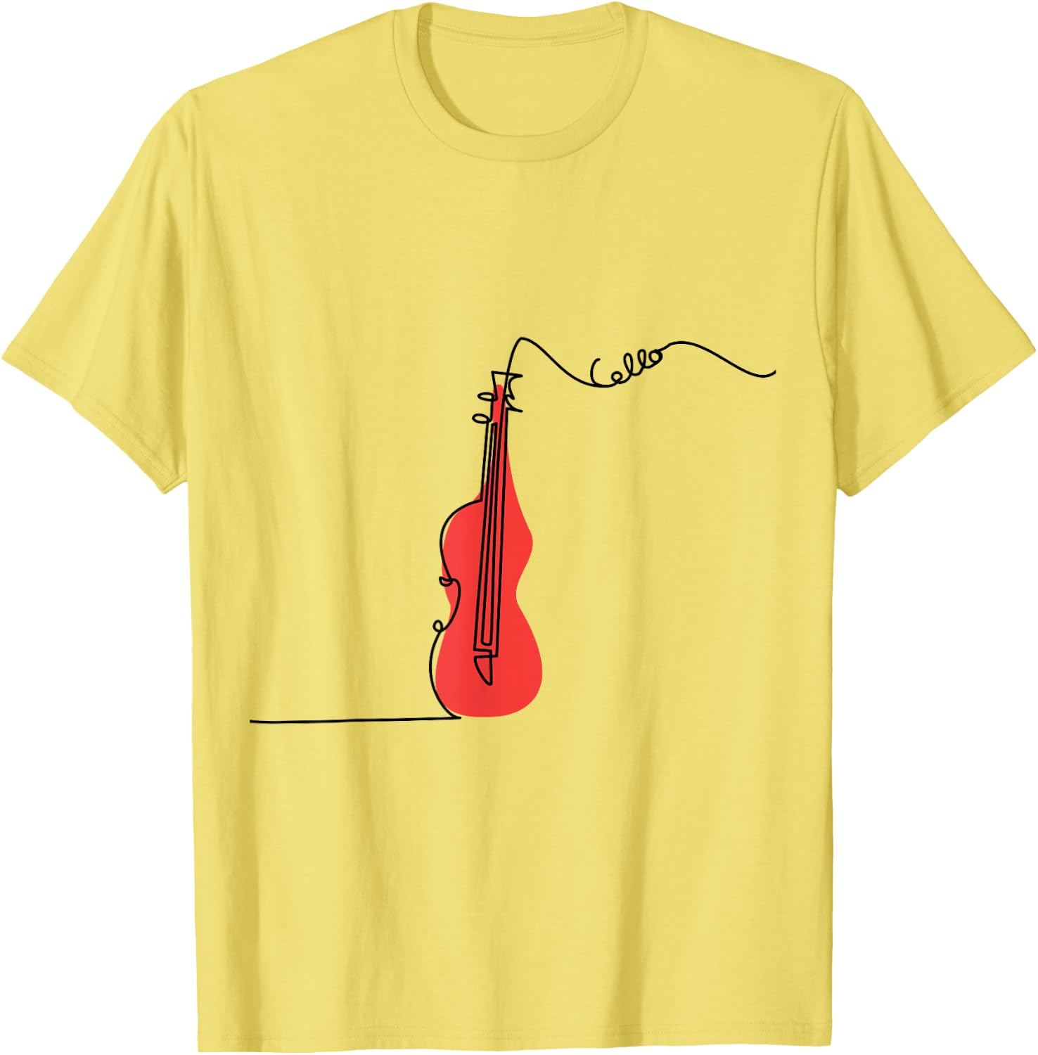 Cellist Music Orchestra Design One-Line Cello T-Shirt Small