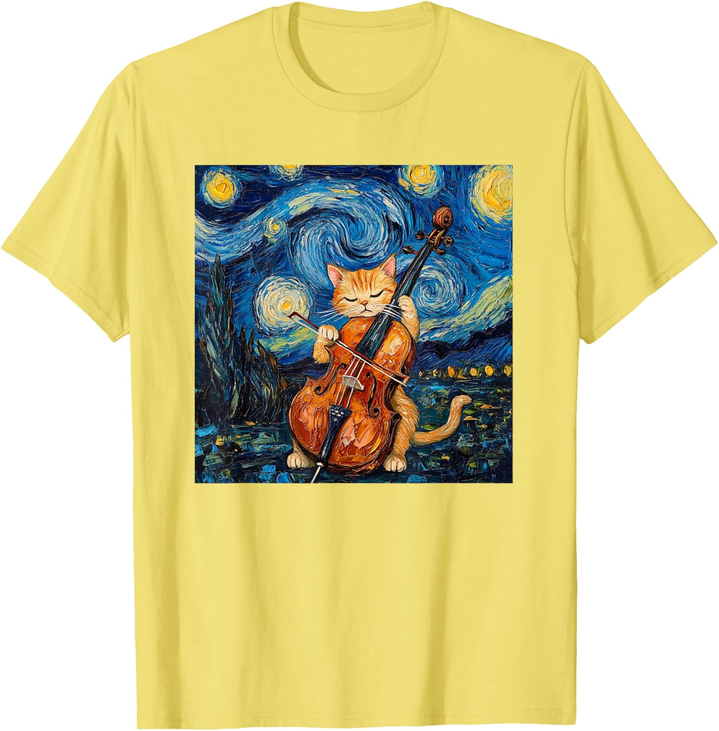 Funny Cello Player Cat Shirt Men Womens Kids T-Shirt