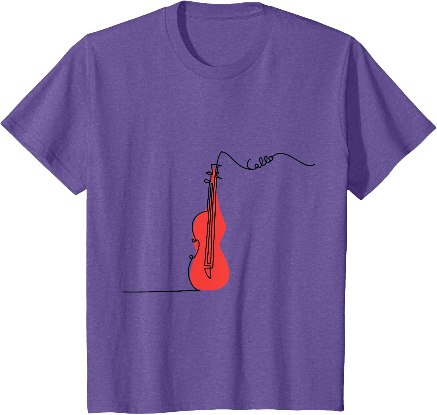 Cellist Music Orchestra Design One-Line Cello T-Shirt Small