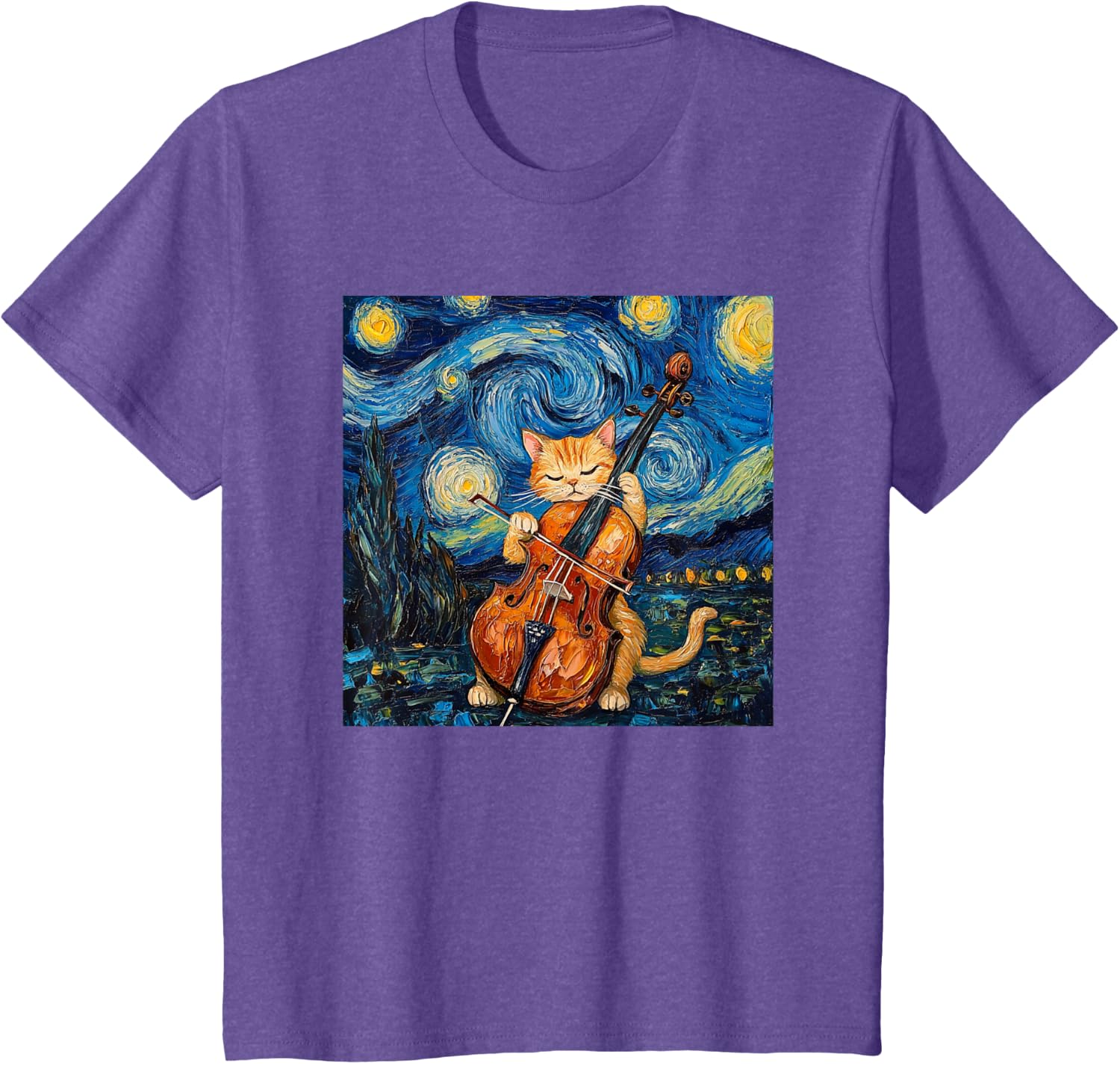 Funny Cello Player Cat Shirt Men Womens Kids T-Shirt