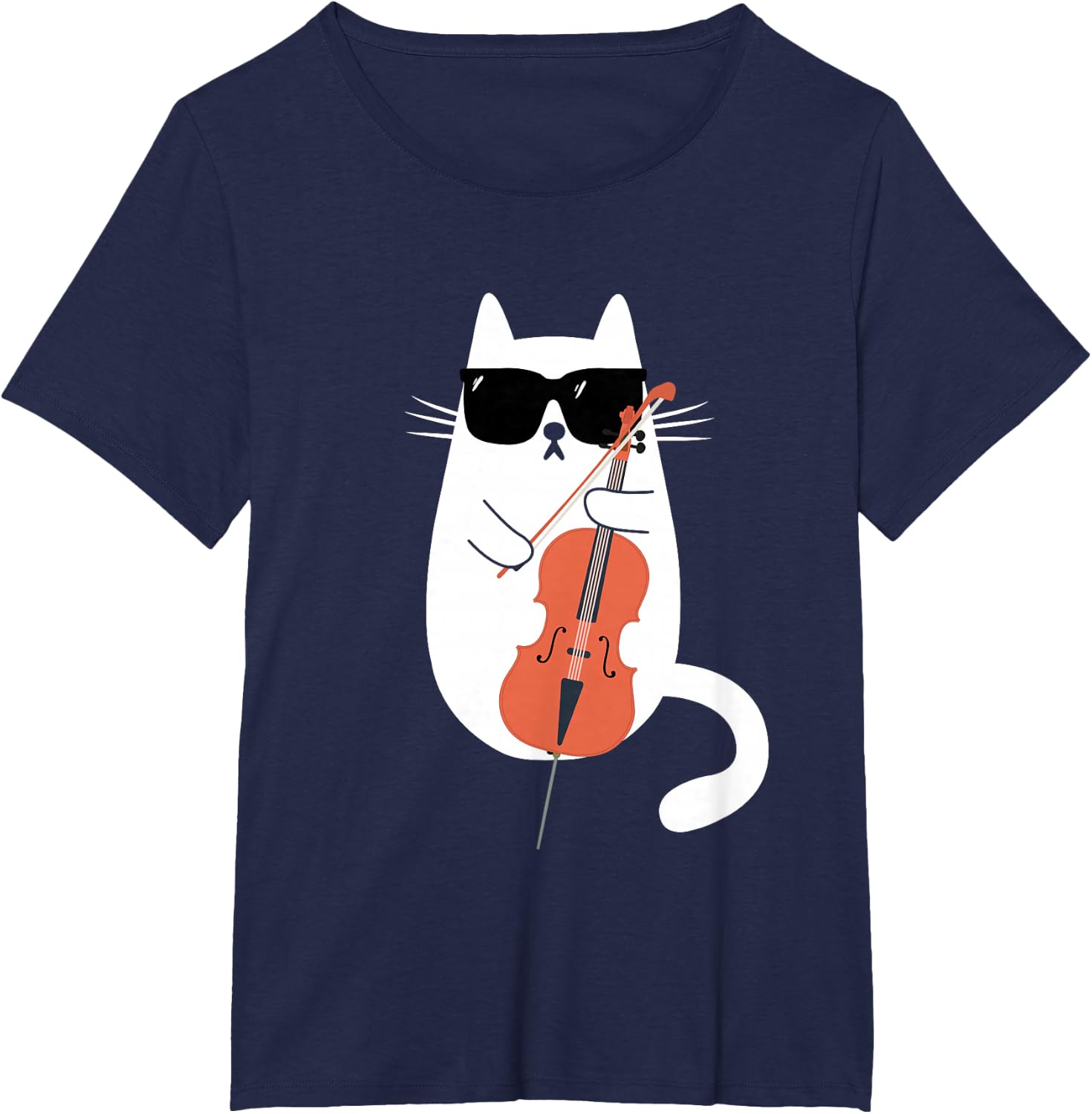 Funny Cat Wearing Sunglasses Playing Cello Cellist Musician T-Shirt