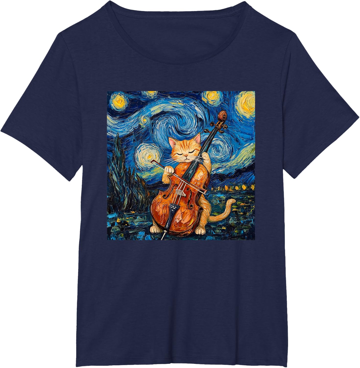 Funny Cello Player Cat Shirt Men Womens Kids T-Shirt
