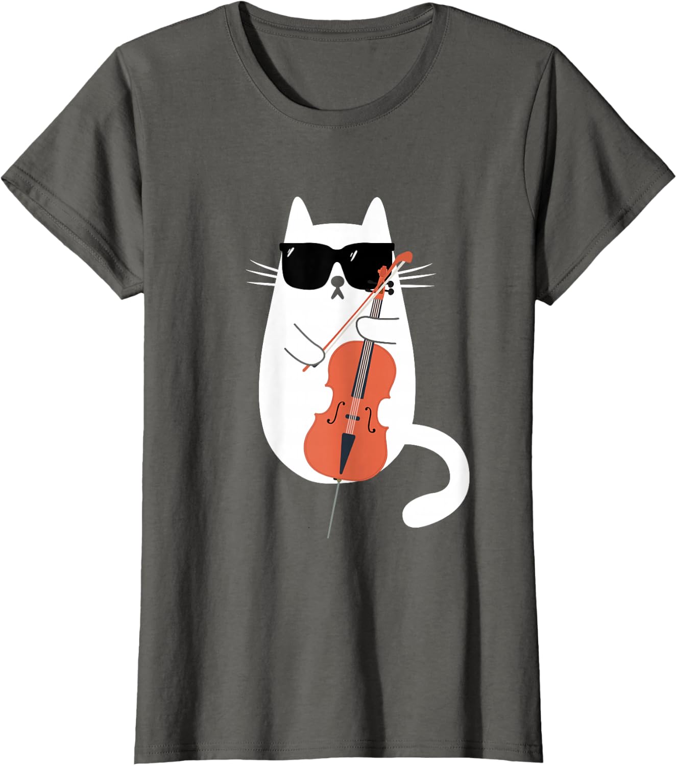 Funny Cat Wearing Sunglasses Playing Cello Cellist Musician T-Shirt