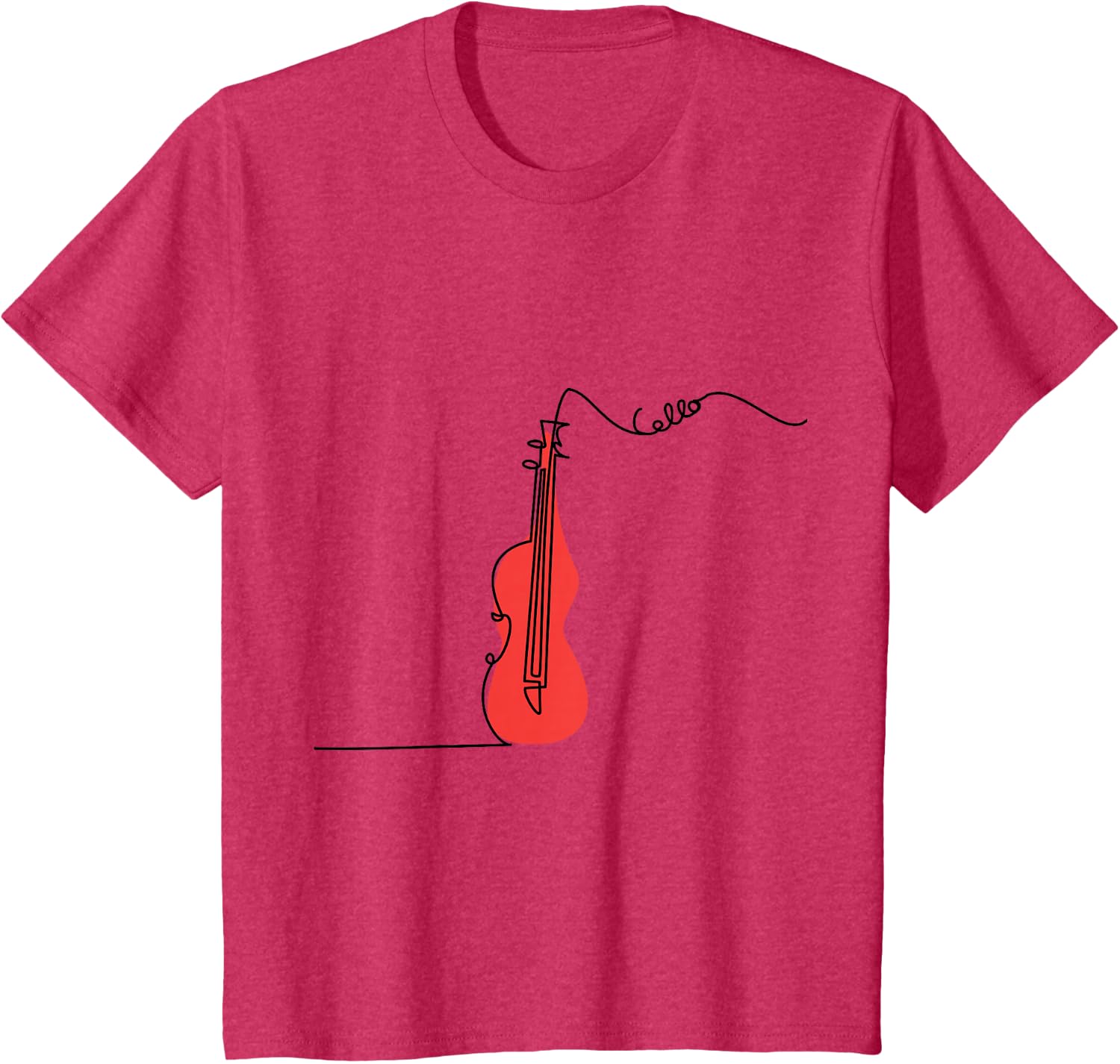 Cellist Music Orchestra Design One-Line Cello T-Shirt Small