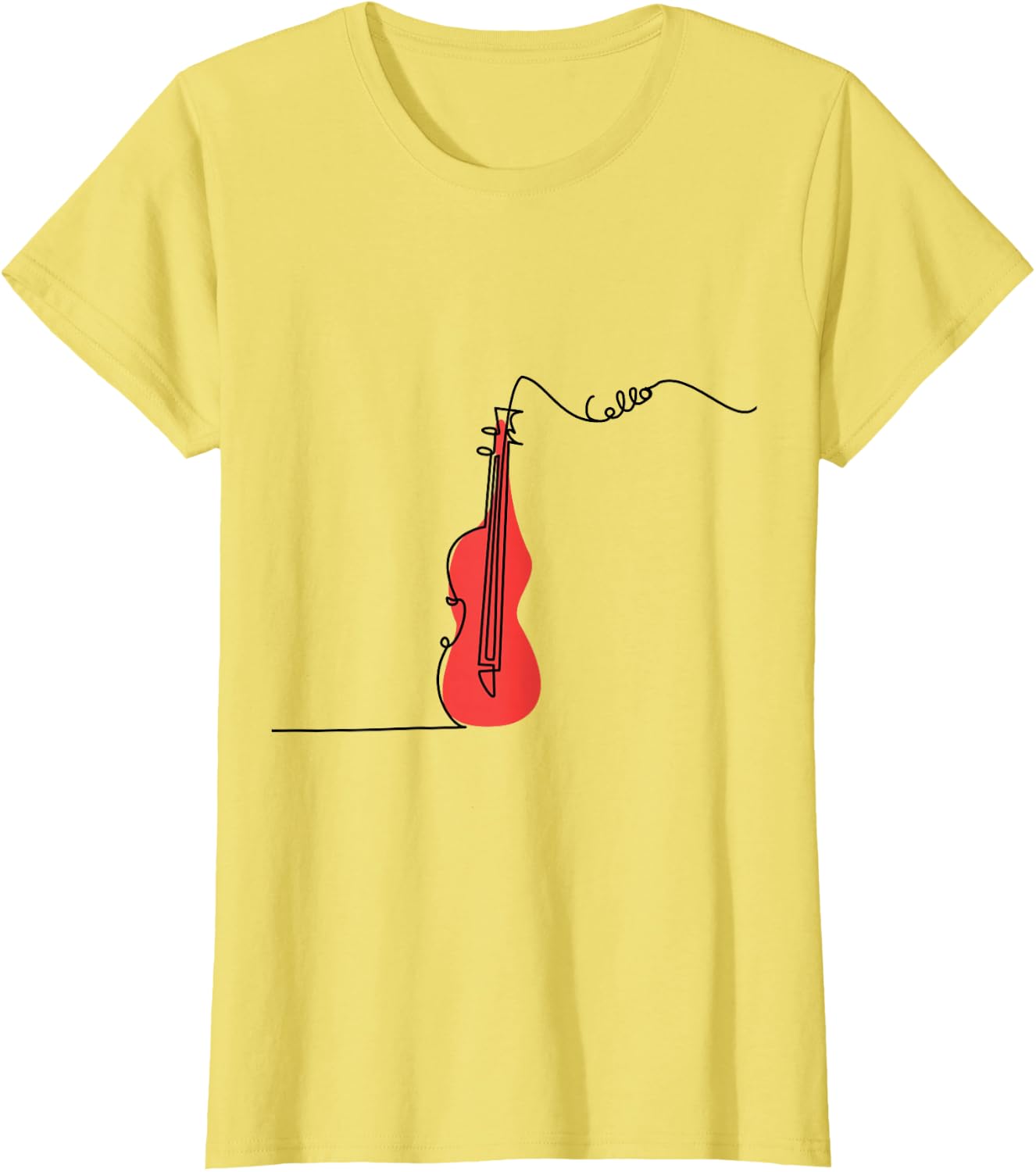Cellist Music Orchestra Design One-Line Cello T-Shirt Small
