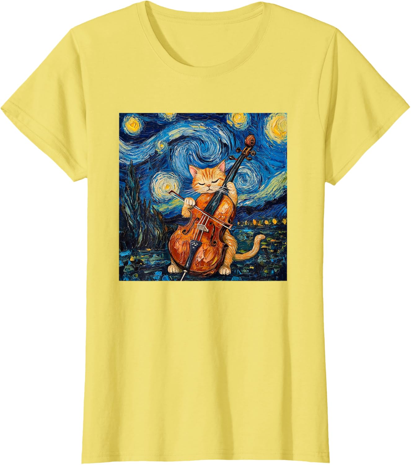 Funny Cello Player Cat Shirt Men Womens Kids T-Shirt