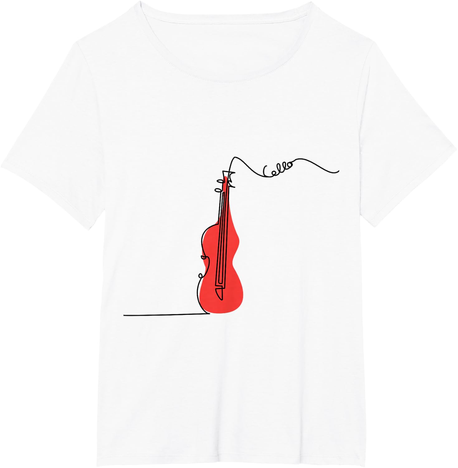 Cellist Music Orchestra Design One-Line Cello T-Shirt Small
