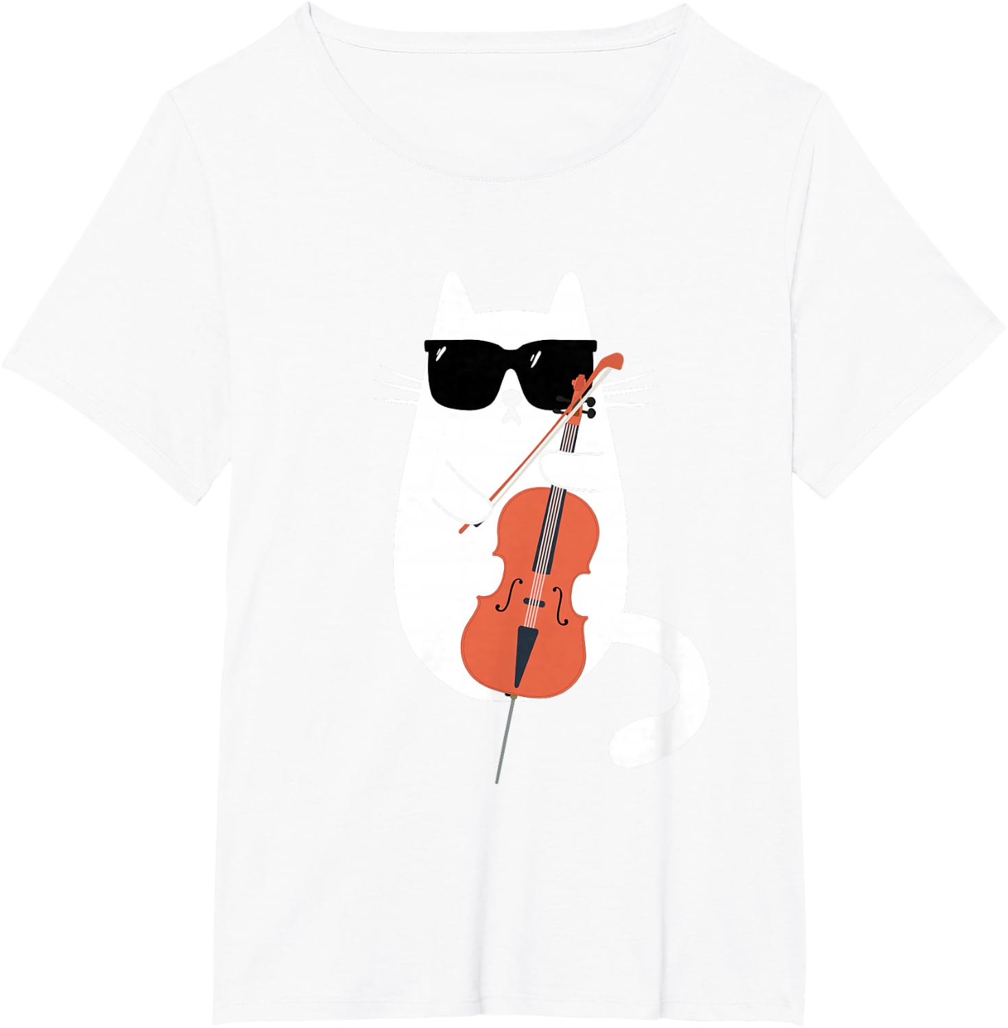 Funny Cat Wearing Sunglasses Playing Cello Cellist Musician T-Shirt