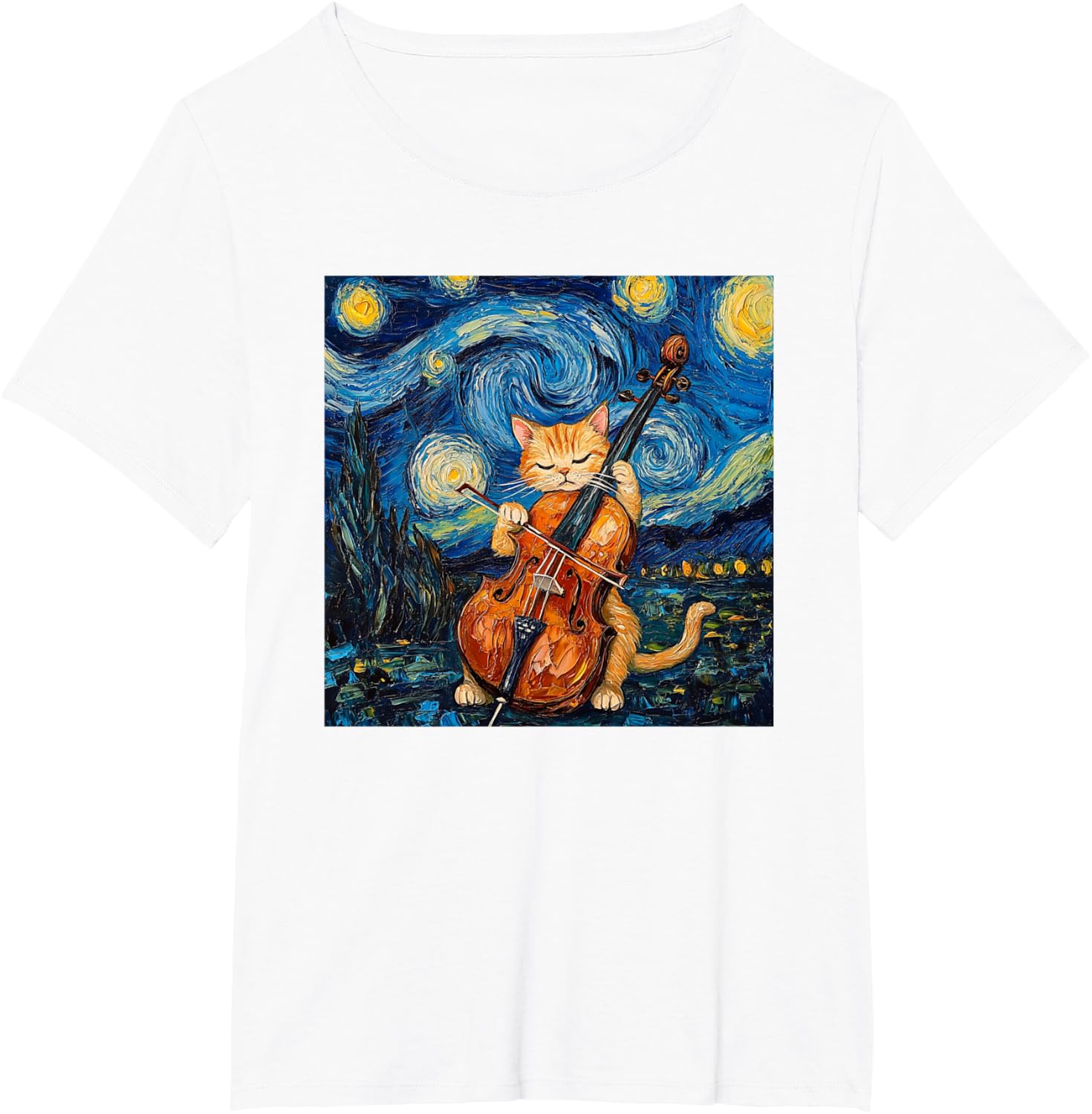 Funny Cello Player Cat Shirt Men Womens Kids T-Shirt