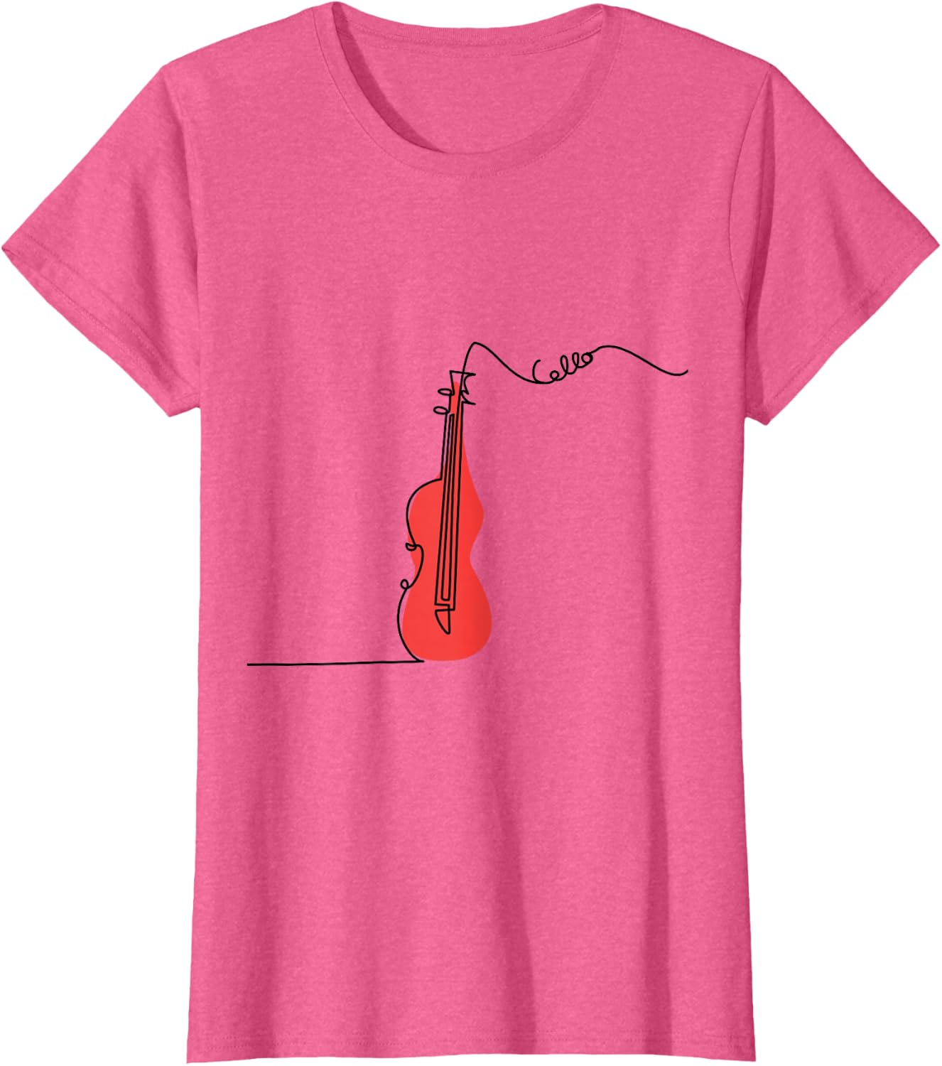 Cellist Music Orchestra Design One-Line Cello T-Shirt Small