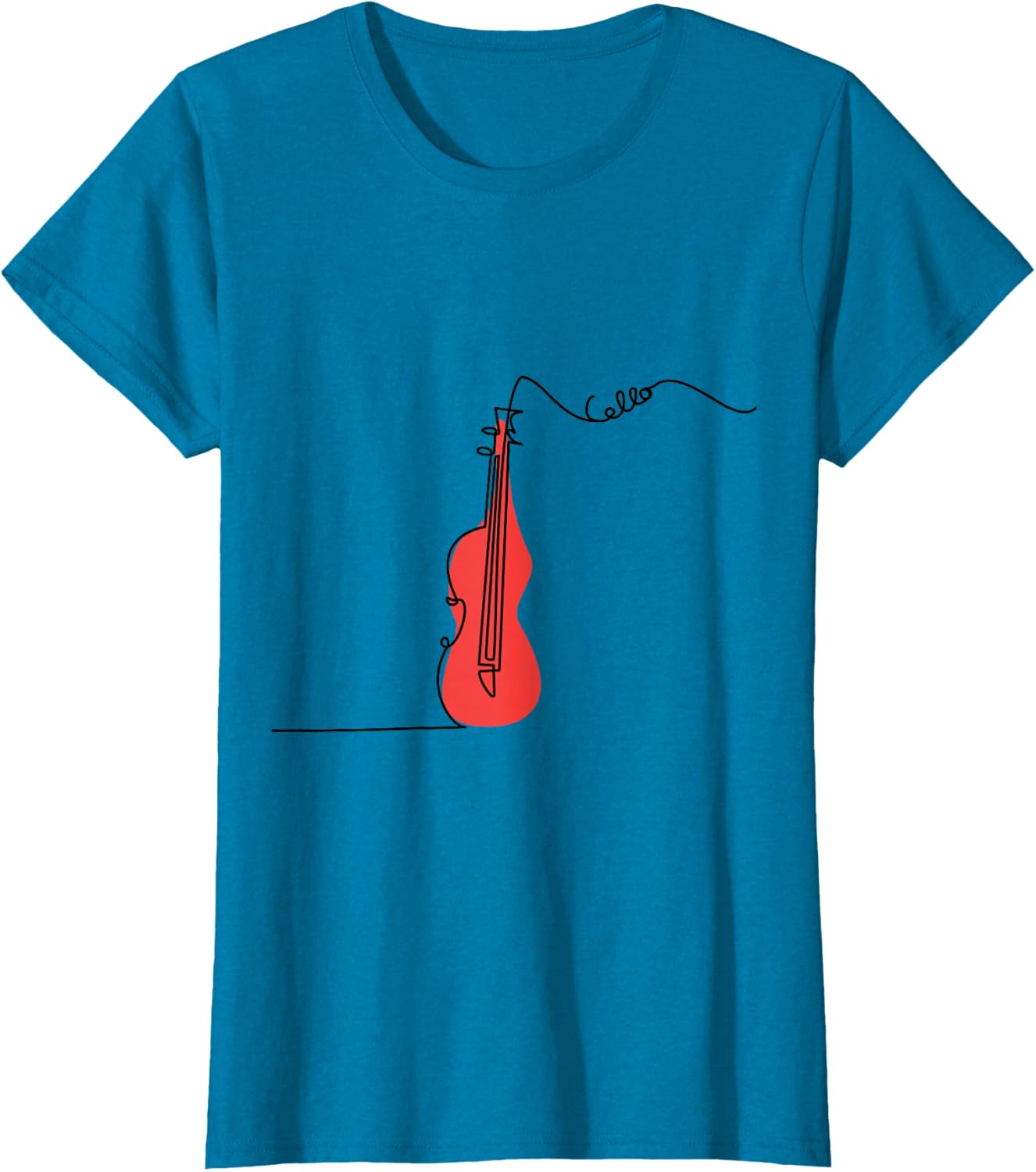 Cellist Music Orchestra Design One-Line Cello T-Shirt Small