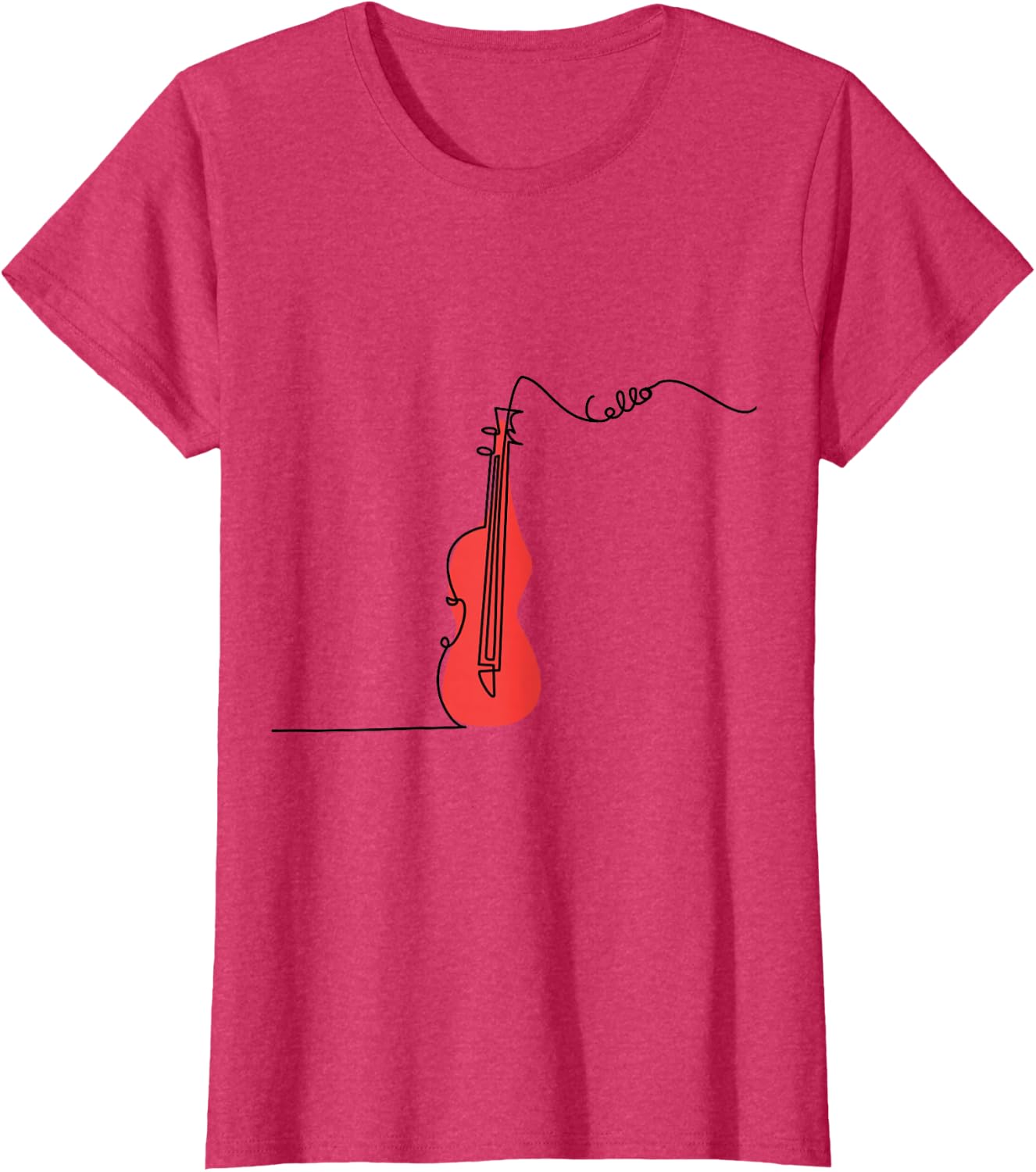 Cellist Music Orchestra Design One-Line Cello T-Shirt Small