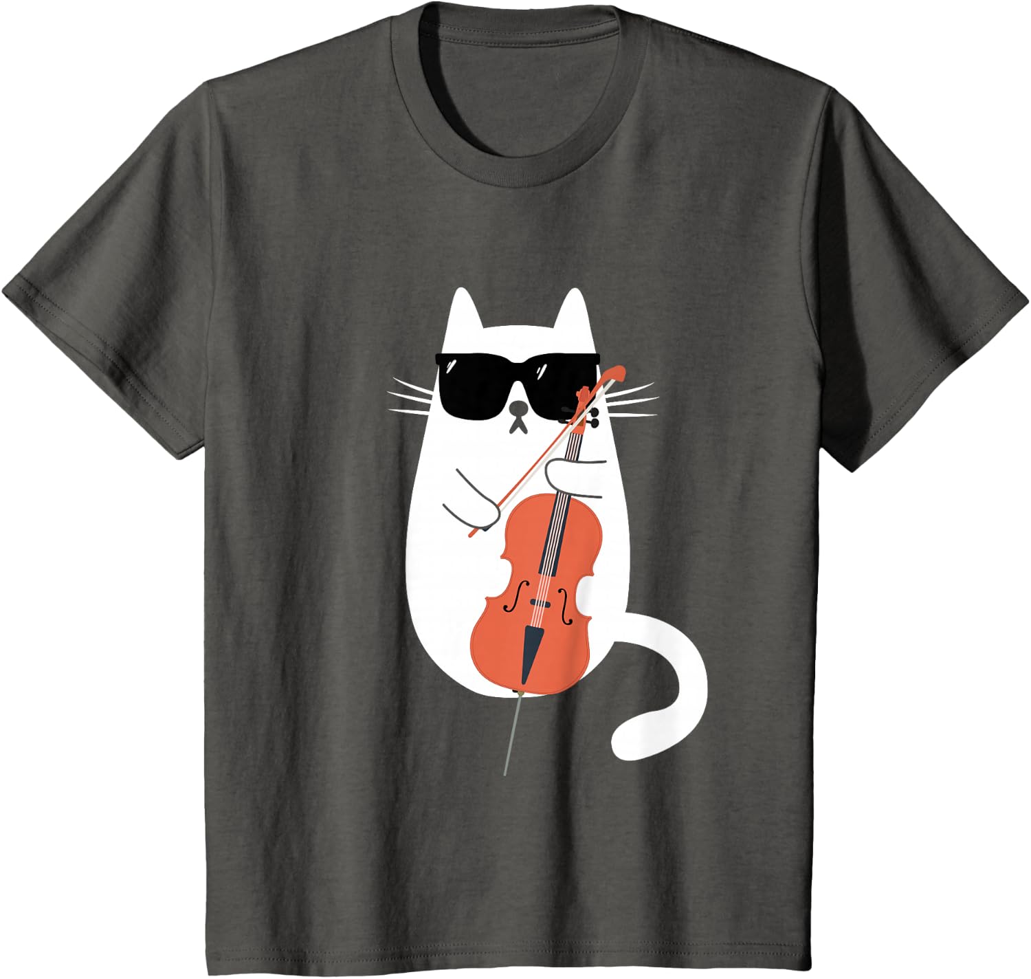 Funny Cat Wearing Sunglasses Playing Cello Cellist Musician T-Shirt