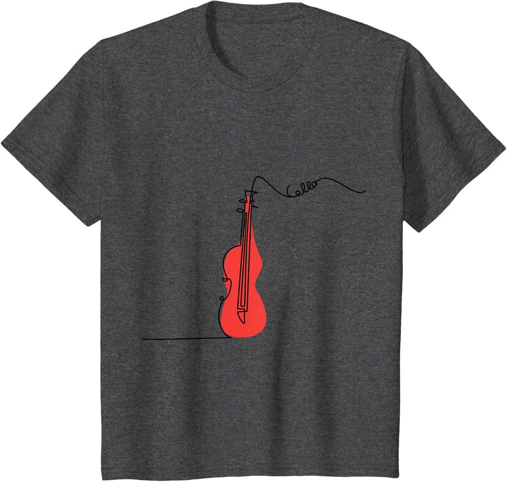 Cellist Music Orchestra Design One-Line Cello T-Shirt Small