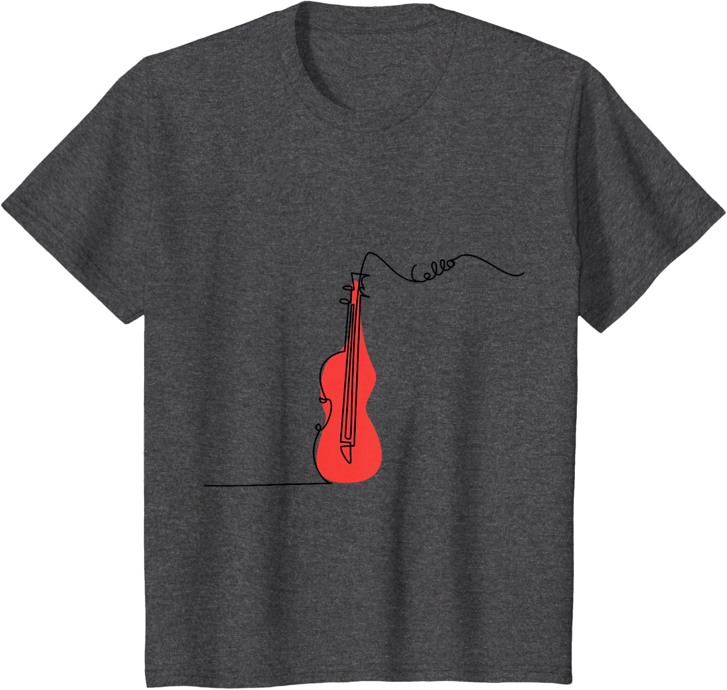 Cellist Music Orchestra Design One-Line Cello T-Shirt Small