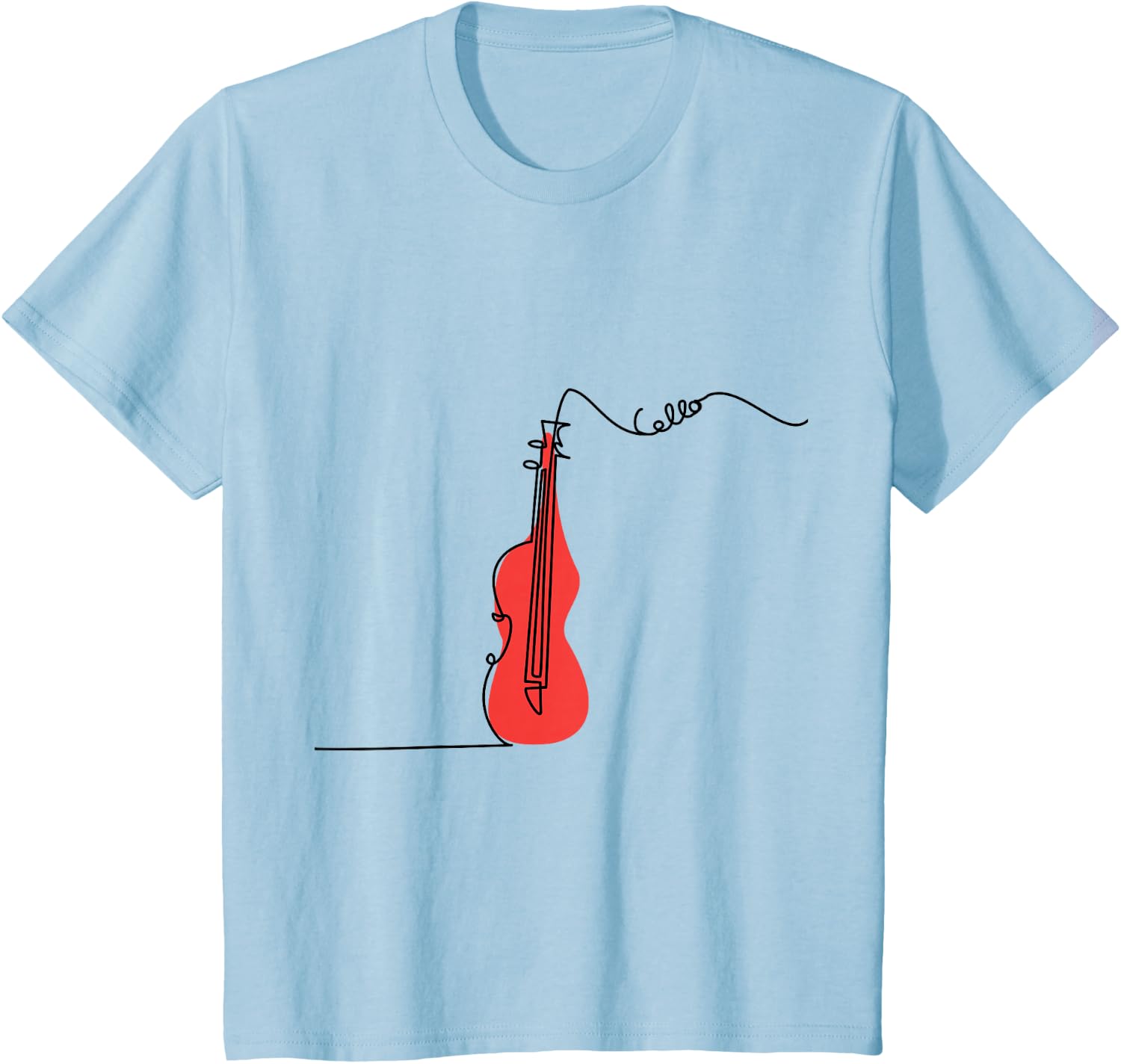 Cellist Music Orchestra Design One-Line Cello T-Shirt Small