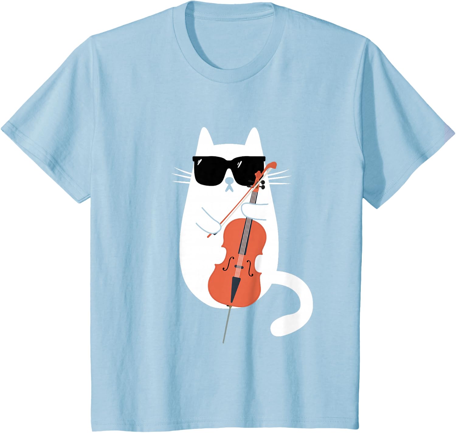 Funny Cat Wearing Sunglasses Playing Cello Cellist Musician T-Shirt