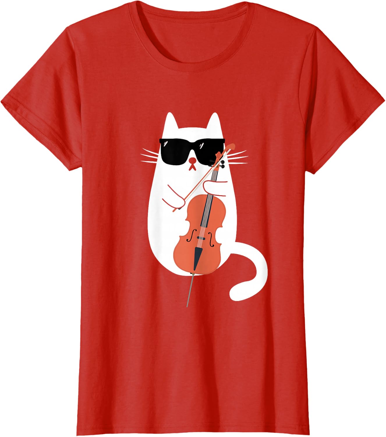 Funny Cat Wearing Sunglasses Playing Cello Cellist Musician T-Shirt