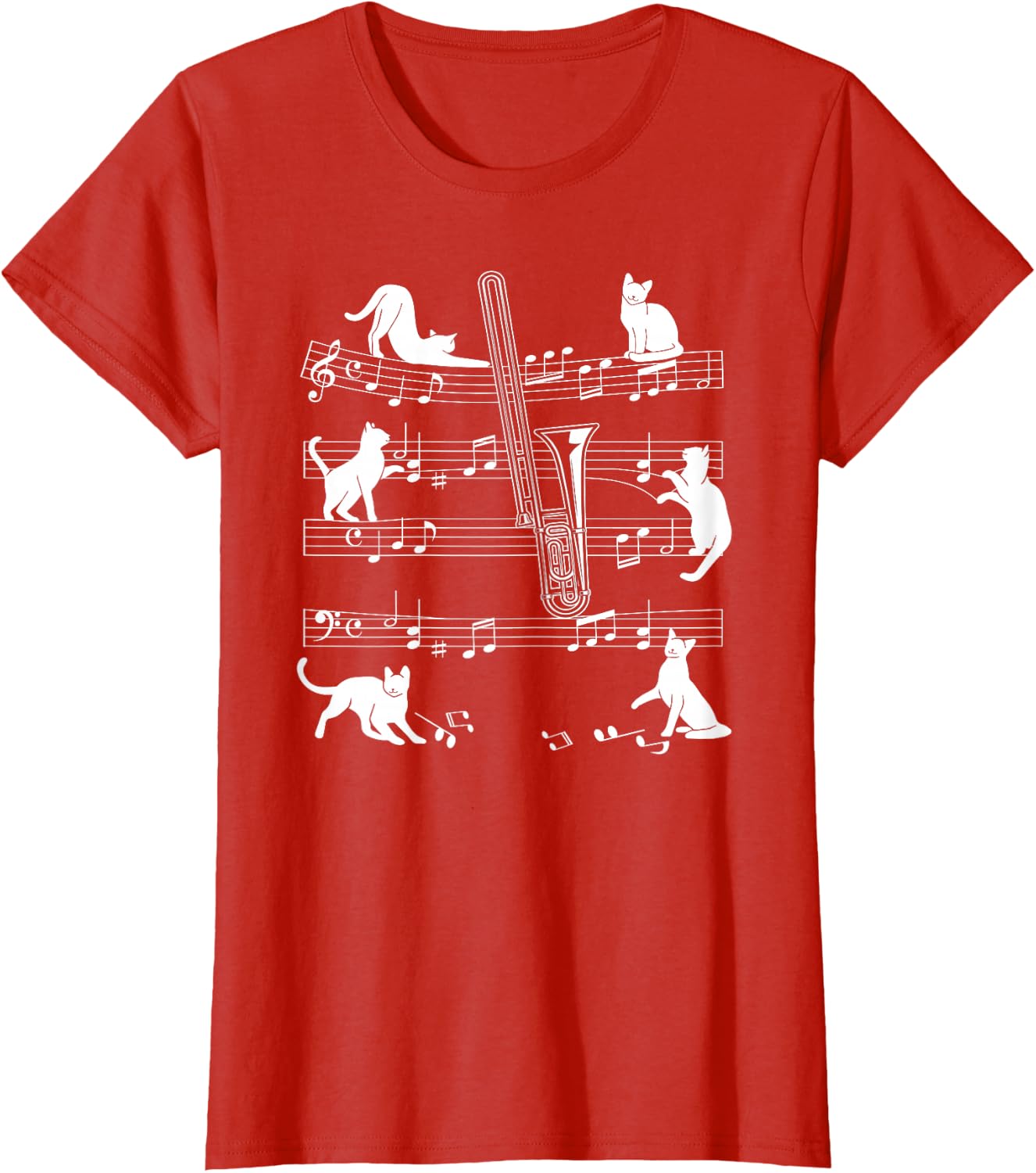 Trombonist Cats for Cat Loving Trombone Players T-Shirt