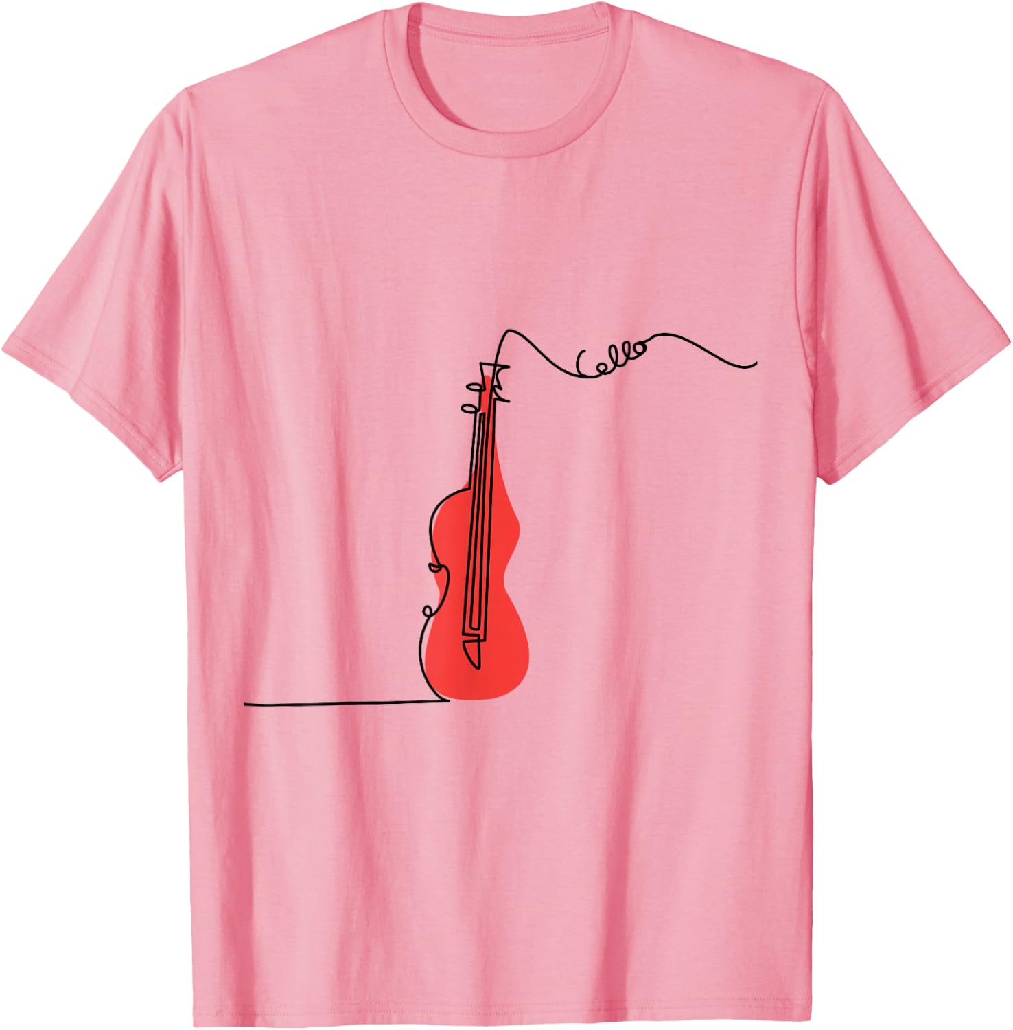 Cellist Music Orchestra Design One-Line Cello T-Shirt Small