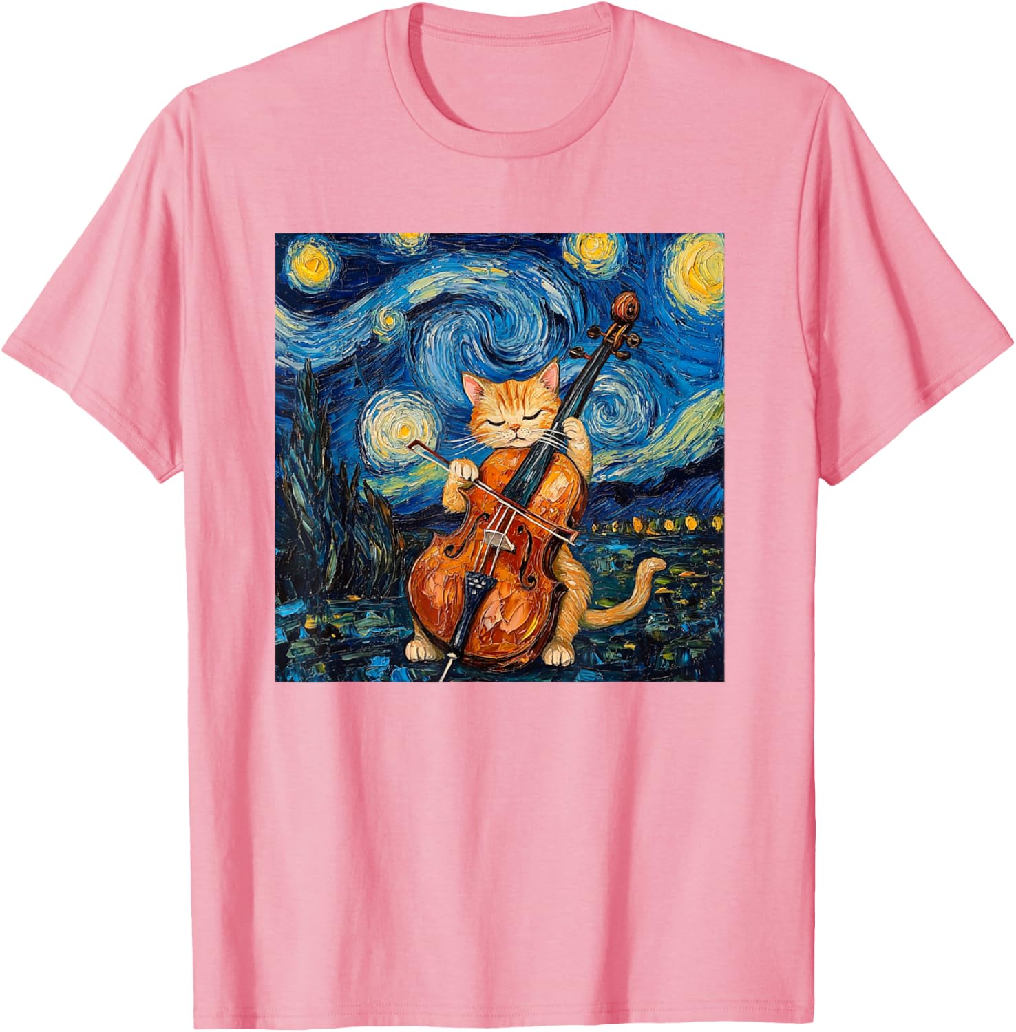 Funny Cello Player Cat Shirt Men Womens Kids T-Shirt