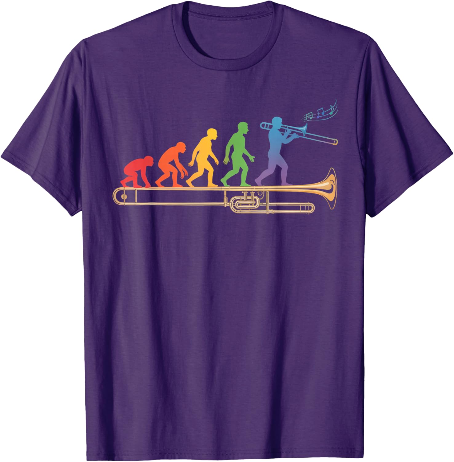 Trombone Human Evolution Marching Band Jazz Music Trombone T-Shirt
