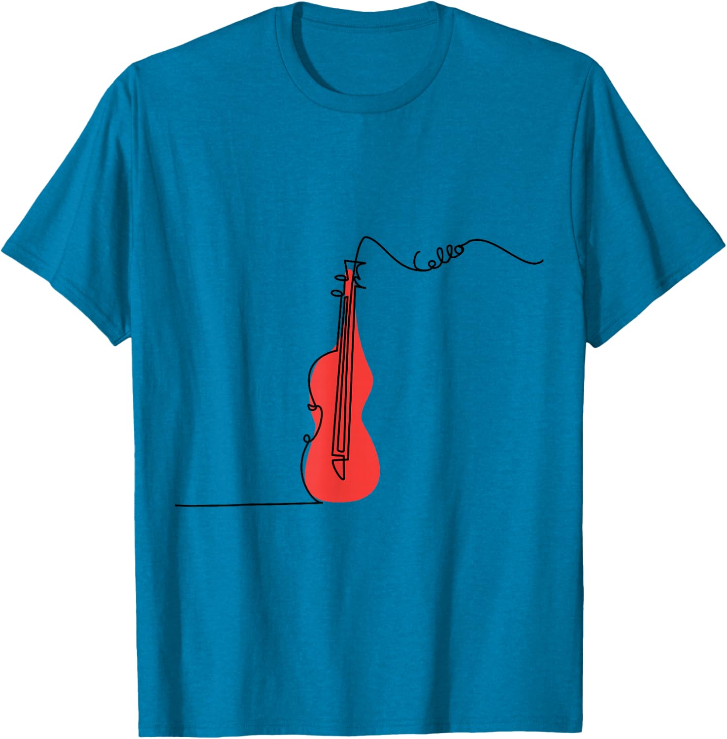 Cellist Music Orchestra Design One-Line Cello T-Shirt Small