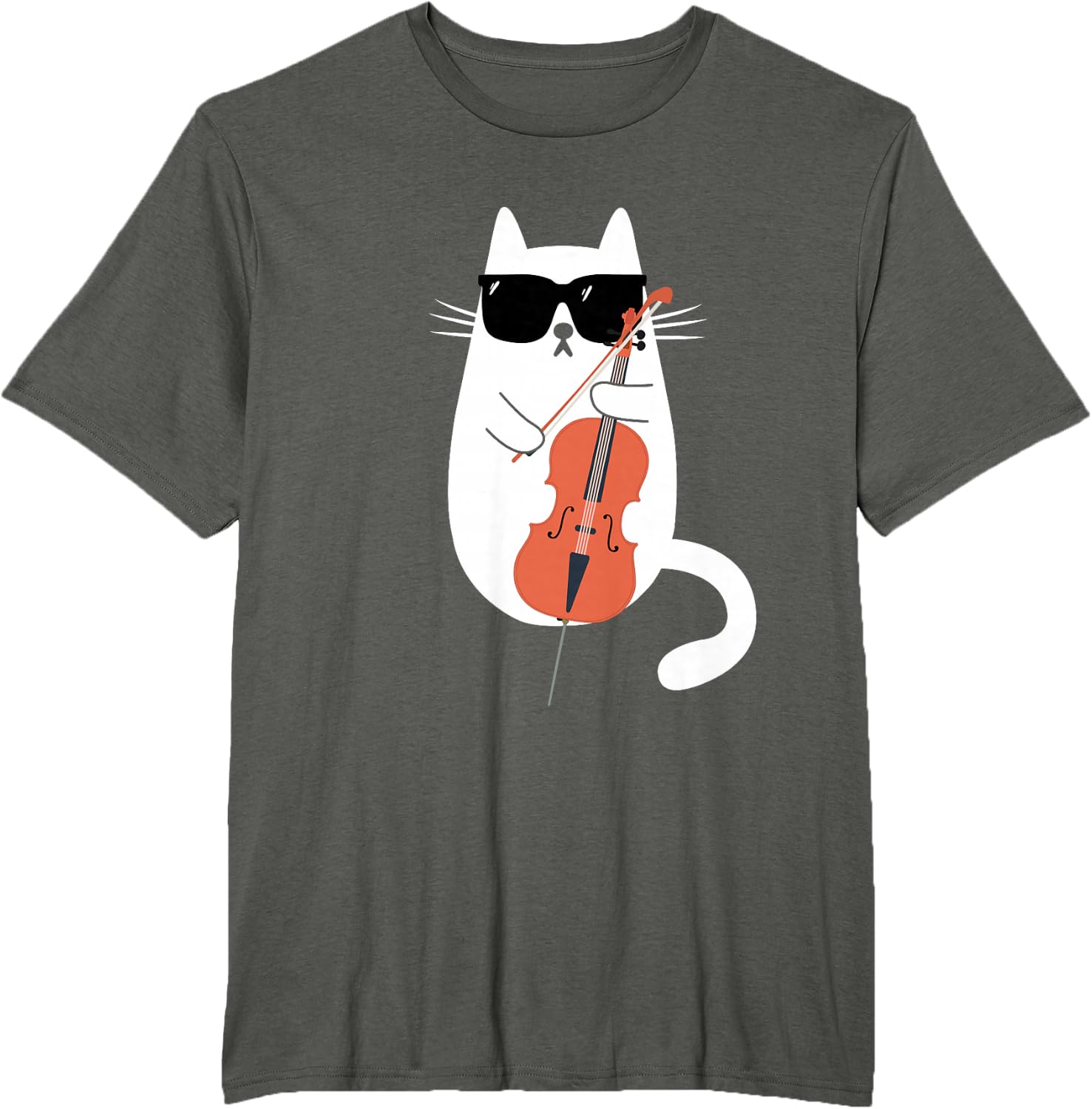 Funny Cat Wearing Sunglasses Playing Cello Cellist Musician T-Shirt